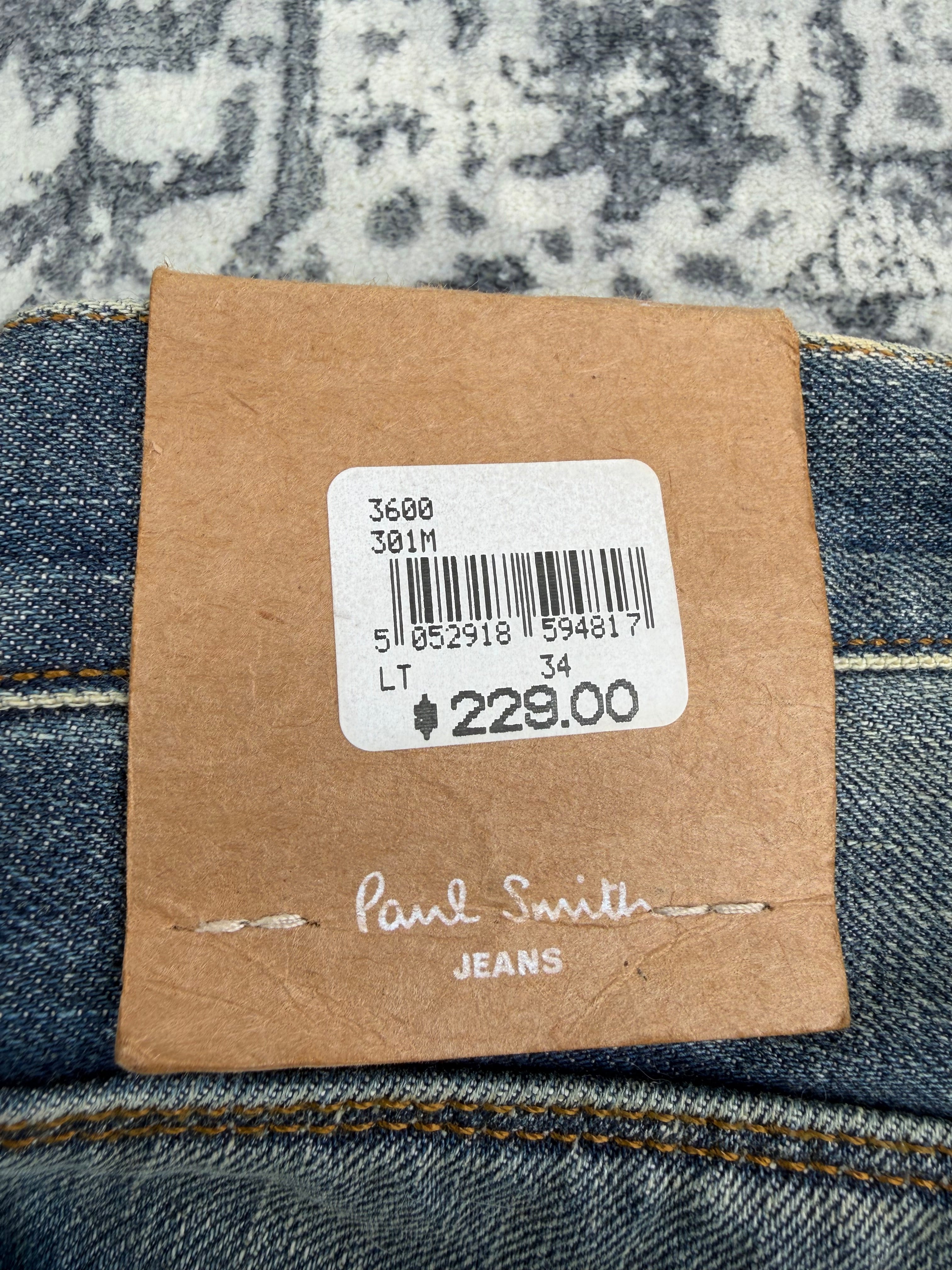 Paul Smith Blue Mid-Wash Denim Tapered Leg Jeans - 34R