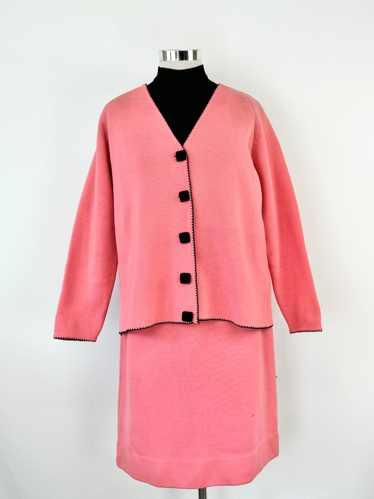 Vintage Pink & Black Rose Pink 3 Piece Suit - AU12/14
