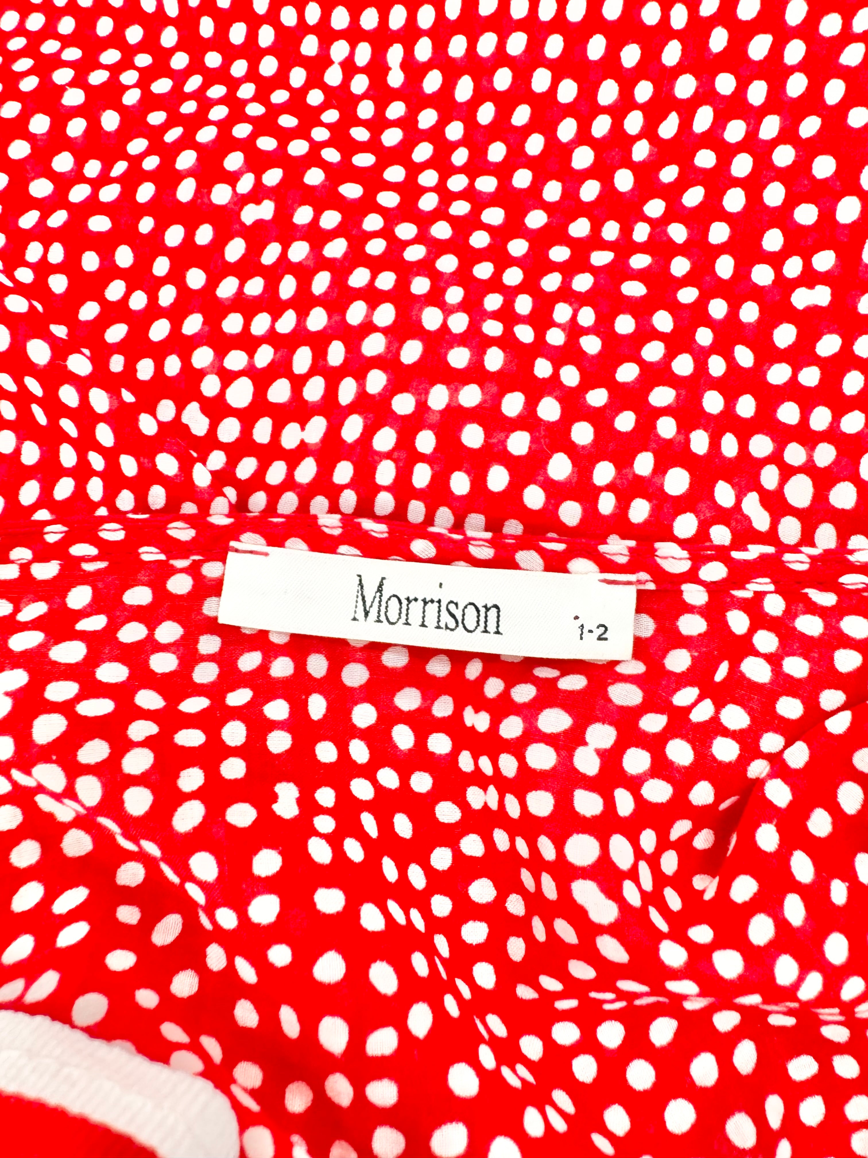 Morrison Red & White Dotted Cotton Dress - AU10