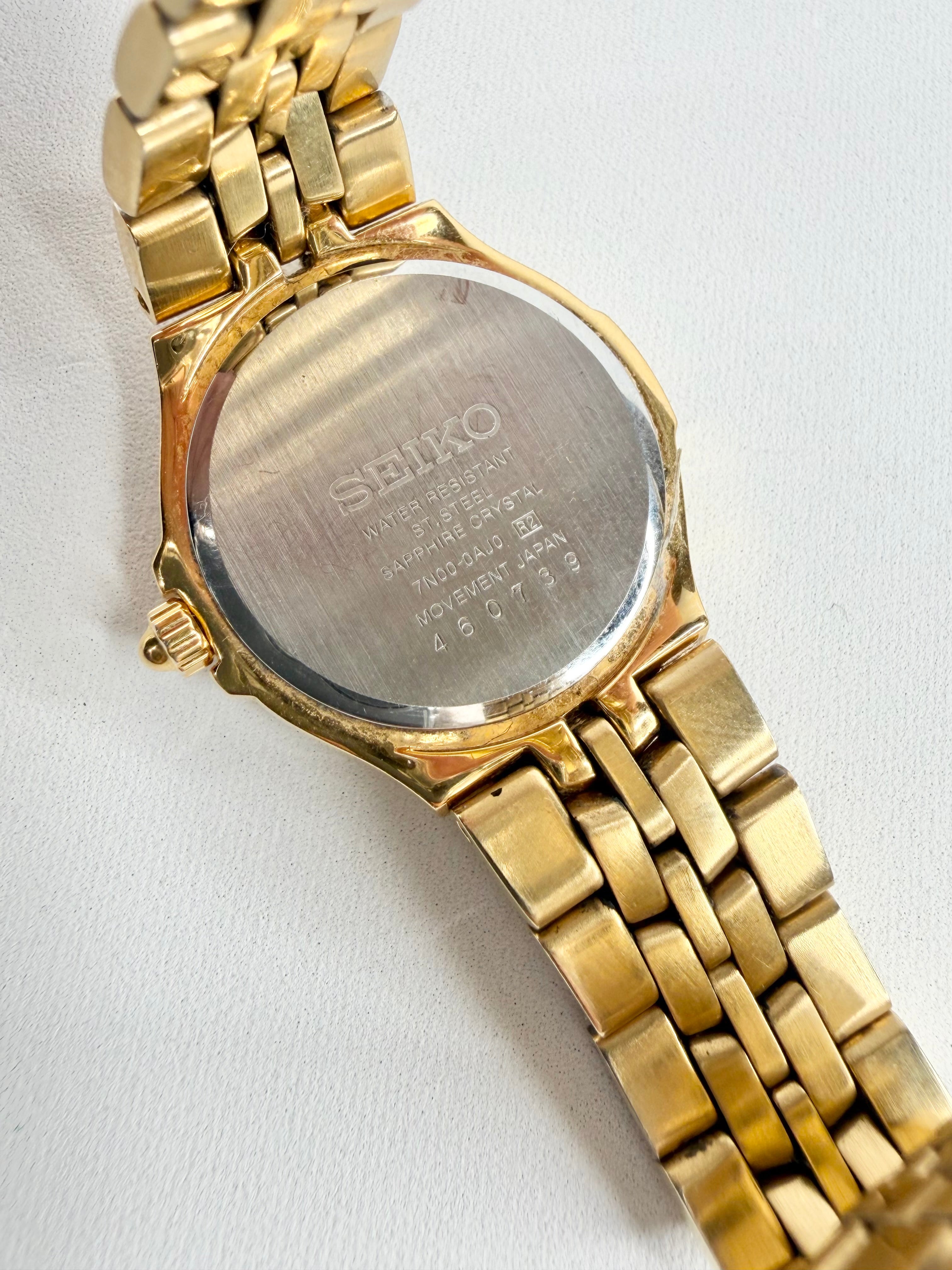Vintage Seiko 7N00 Gold Tone Quartz Watch