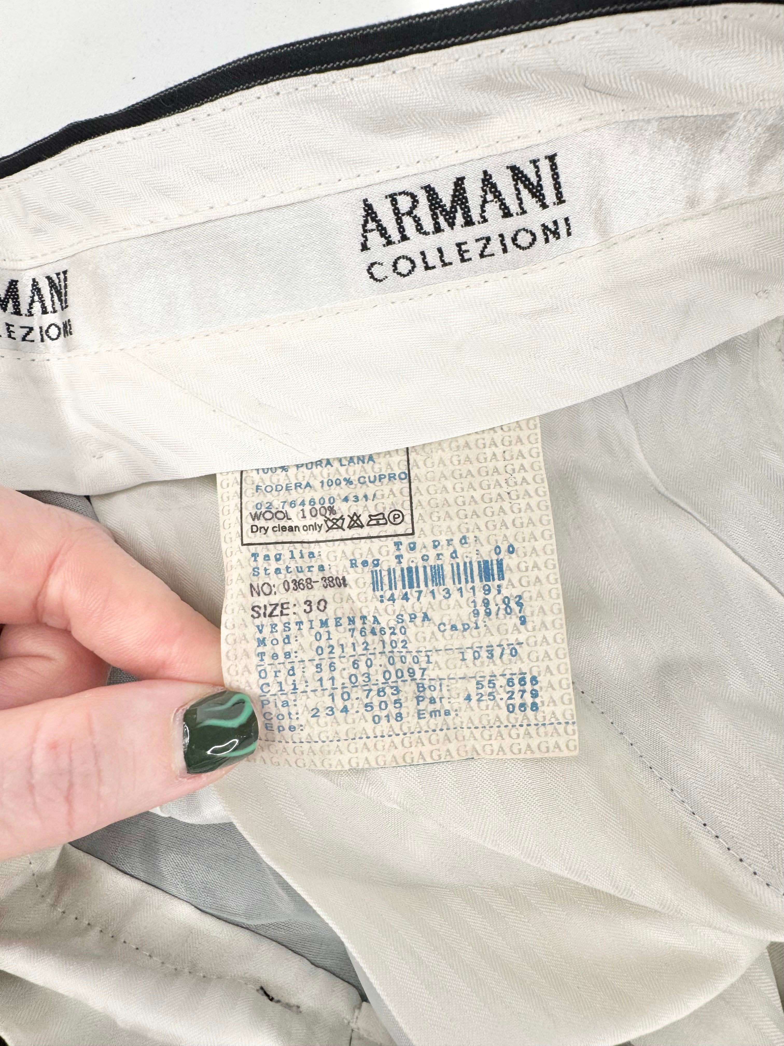Giorgio Armani Blue Pinstriped Suit - 46 & 30