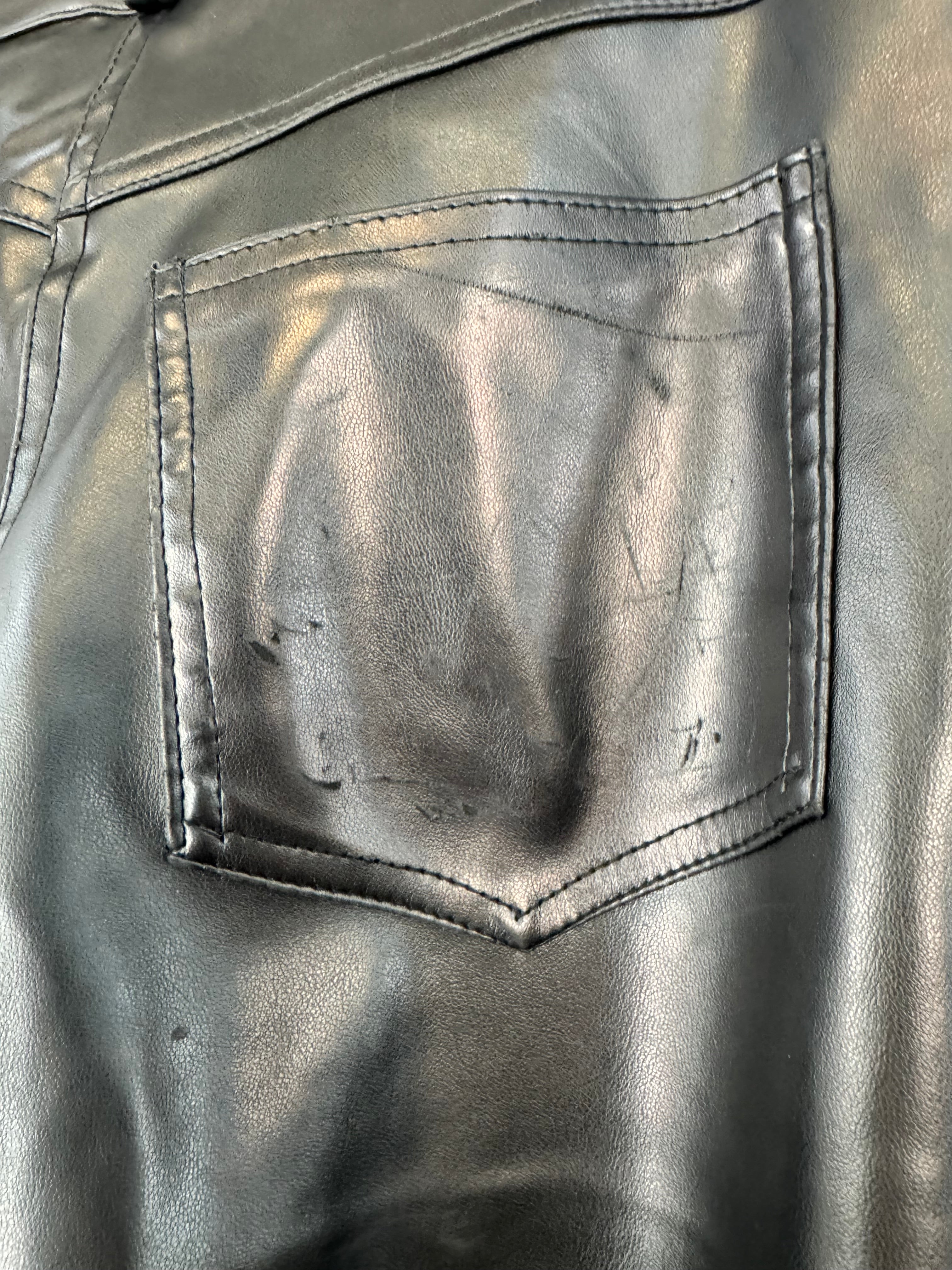 Joulian Black Leather Look Trousers - AU8/10