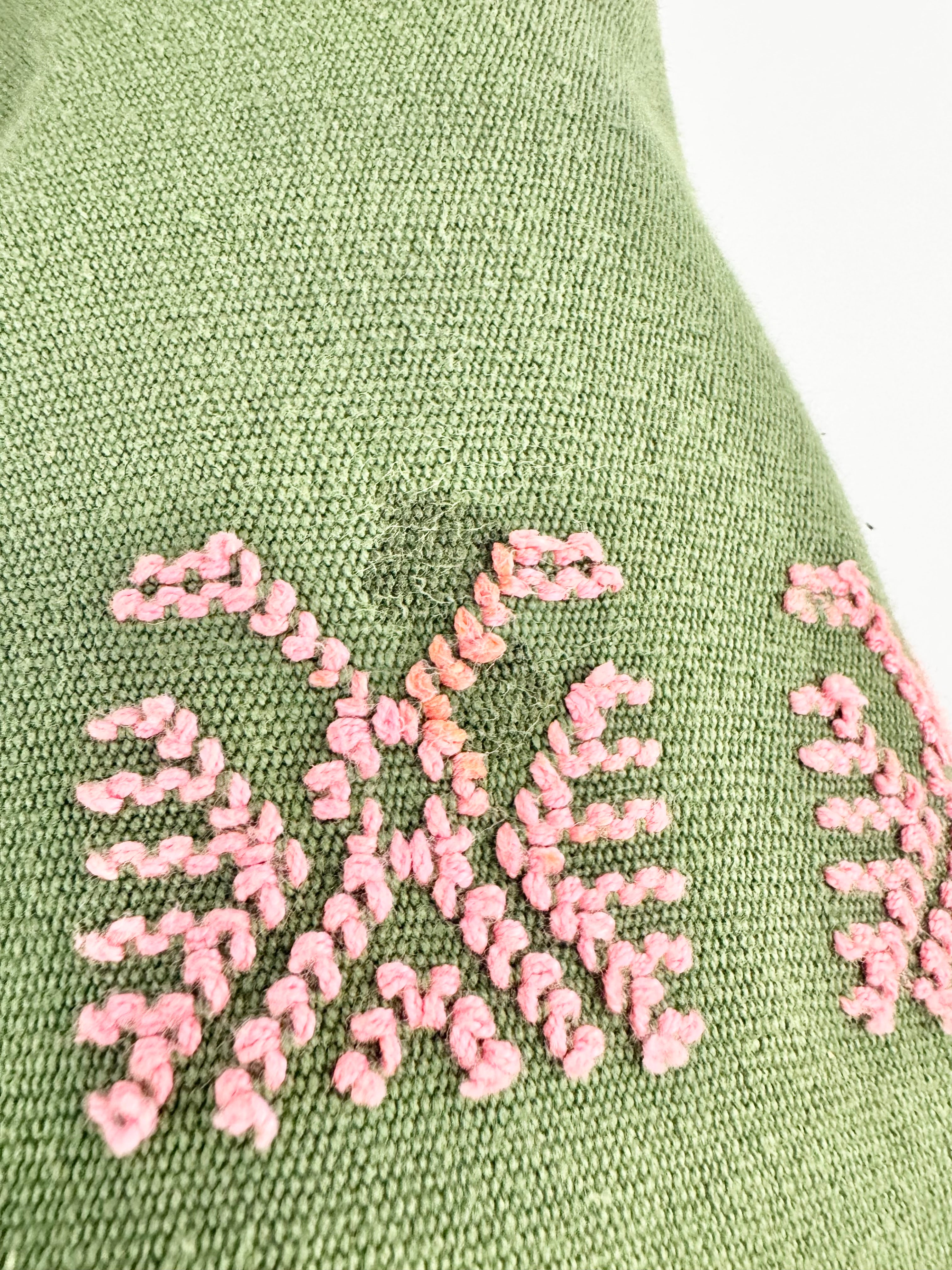 Pippa Holt Green & Pink 'People' Embroidered Kaftan - OSFA
