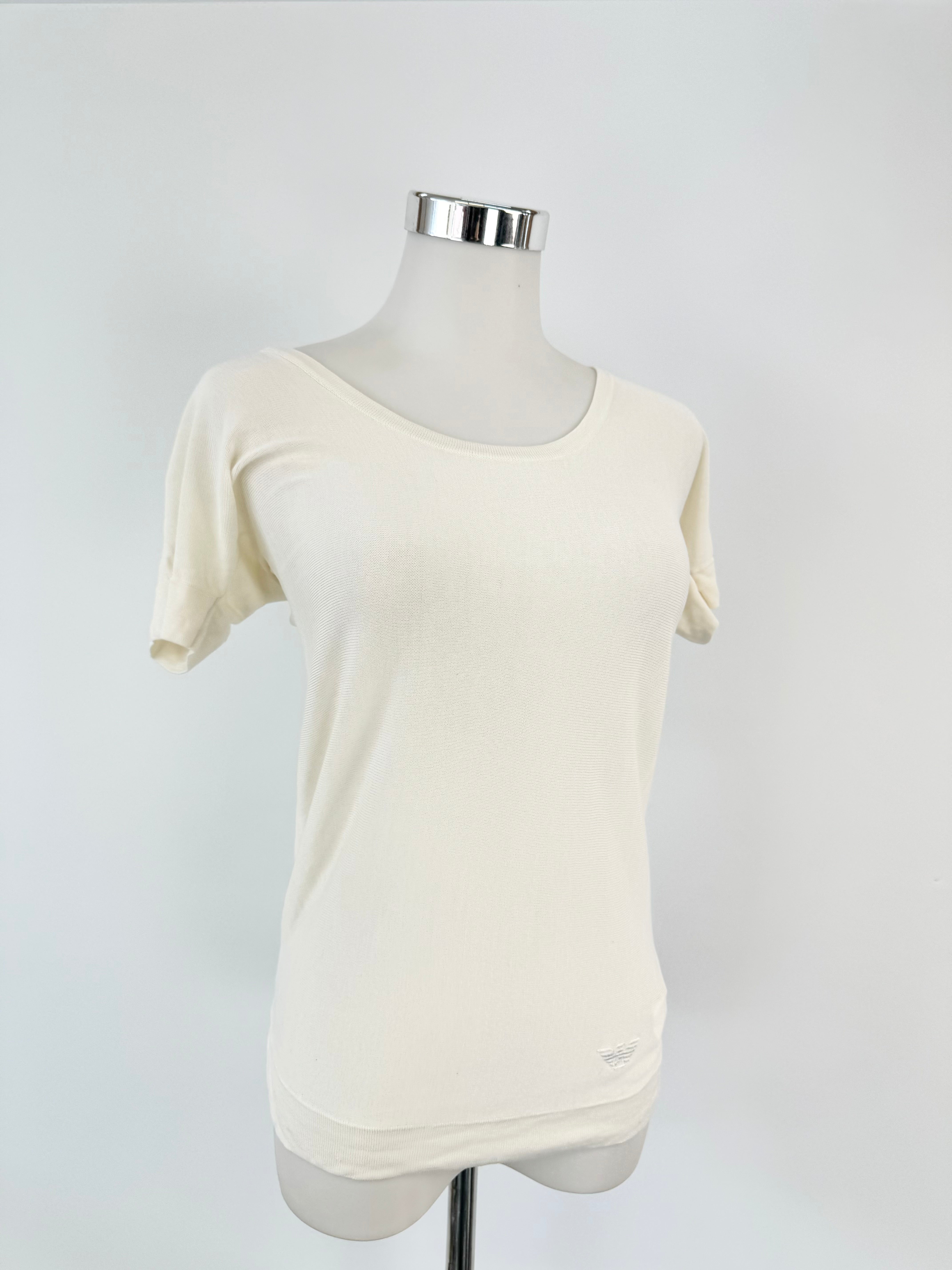 Emporio Armani Vanilla Silk Blend T-Shirt - AU8