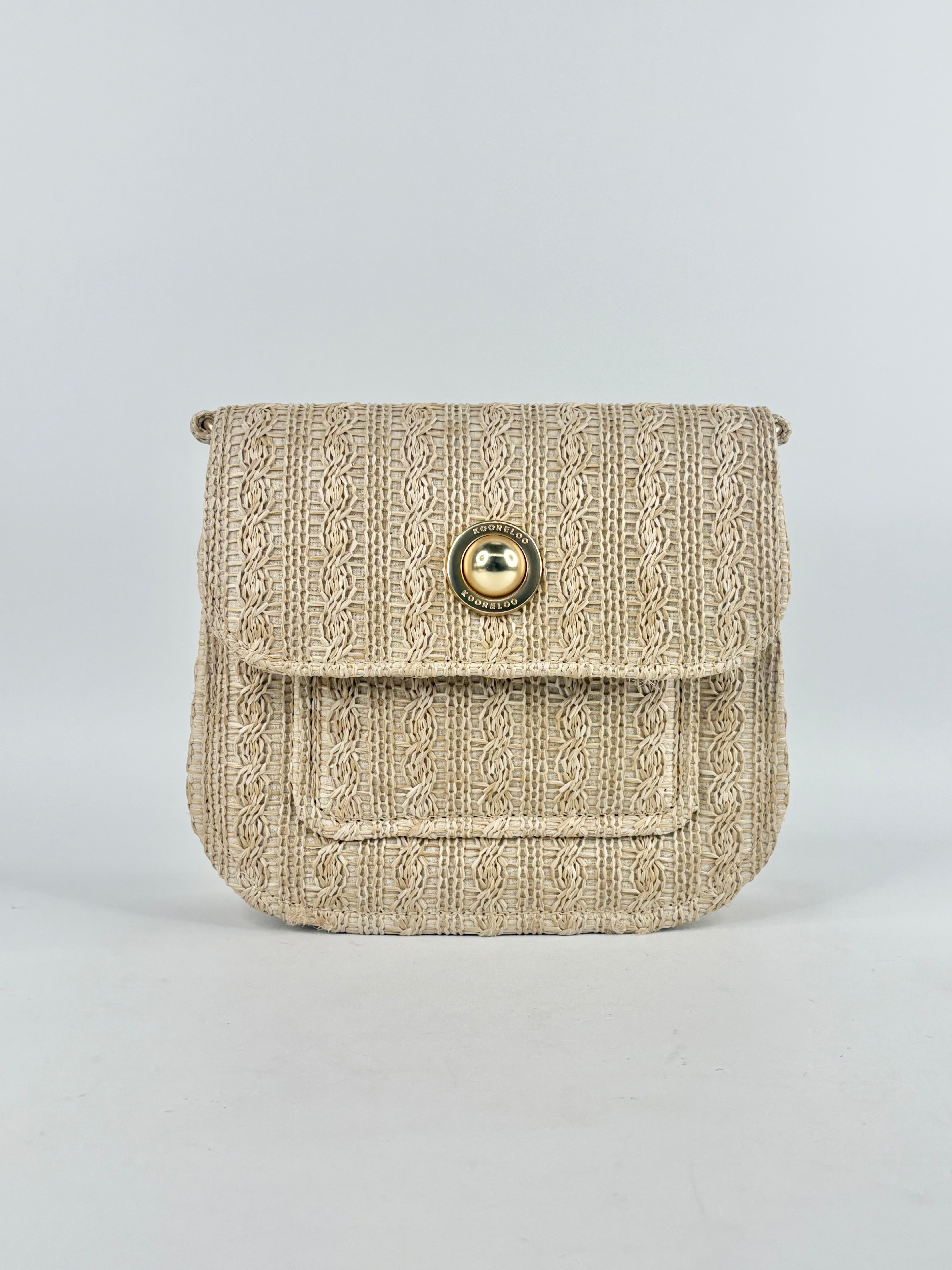 Kooreloo Raffia & Gold Toned 'Finesse' Shoulder Bag