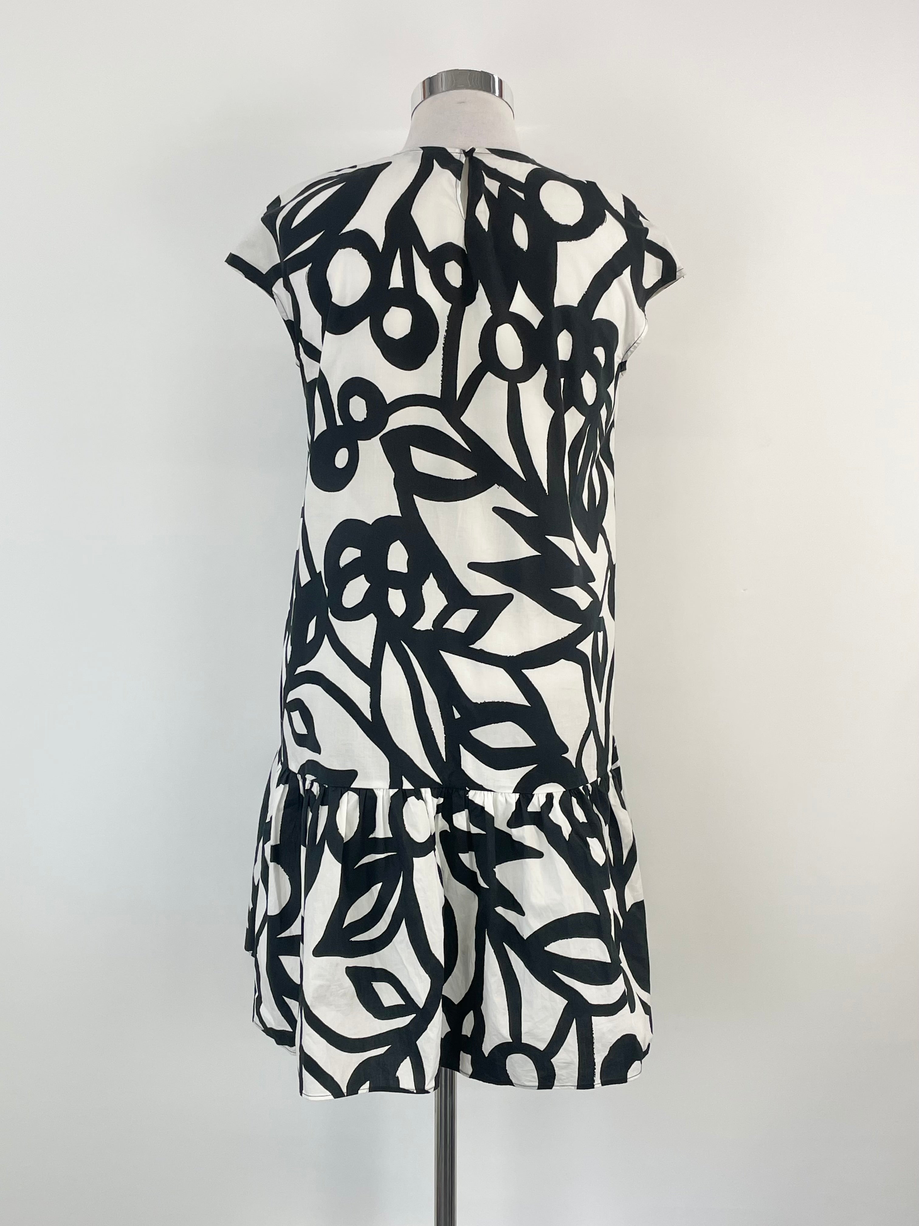 Aspesi White & Black Patterned Sleeveless Midi Dress - AU10