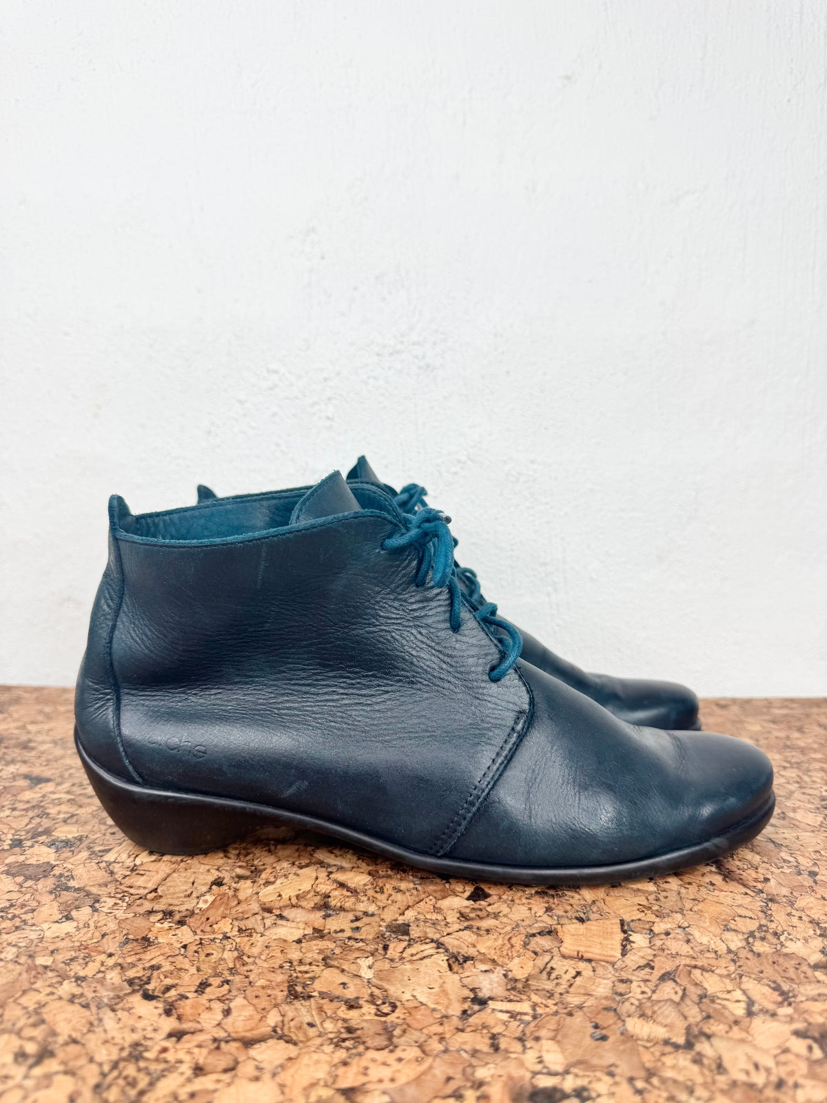 Arche Petroleum Green Leather Lace Ups - EU40
