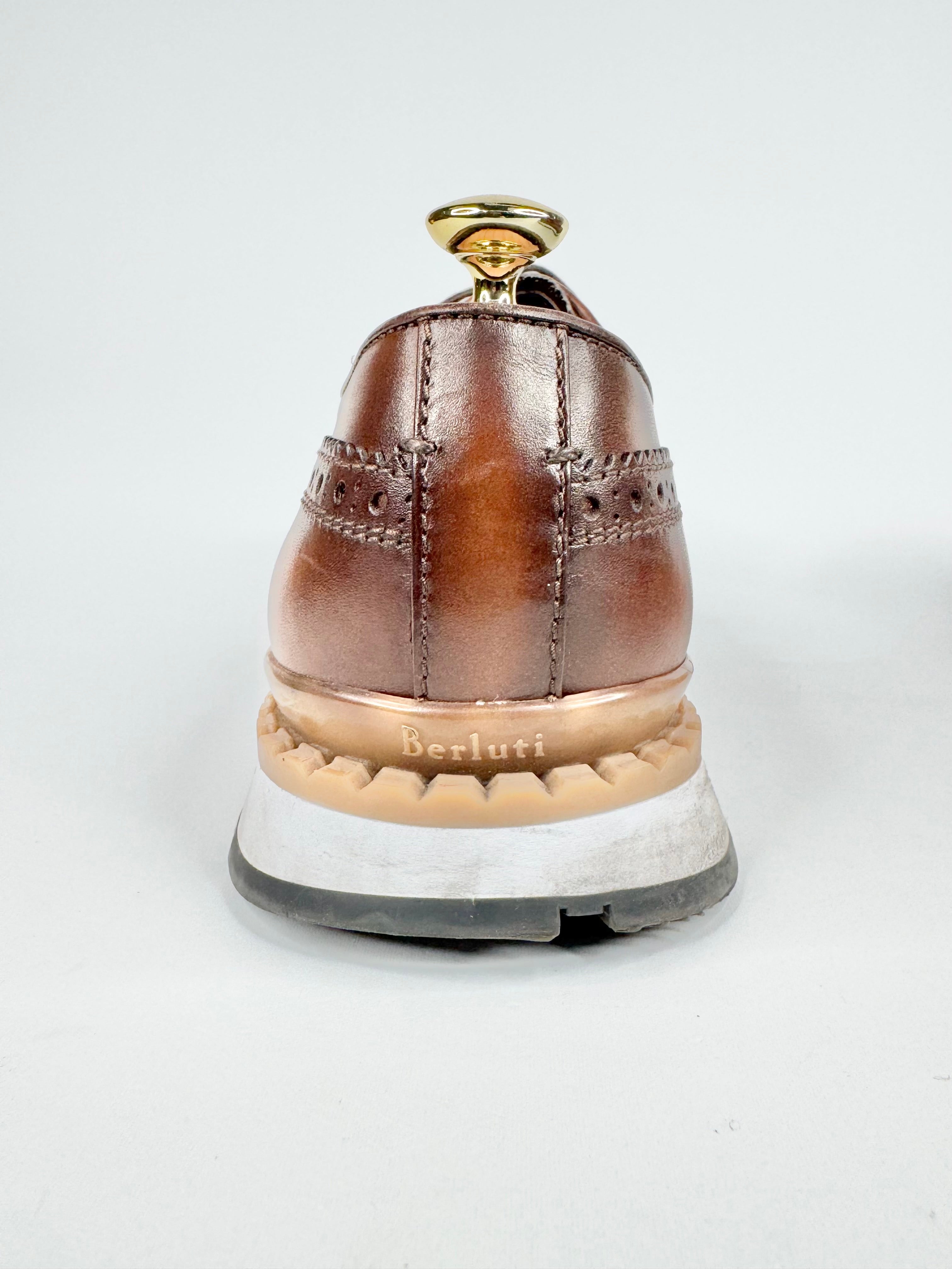 Berluti Light Brown 'Fast Track' Leather Sneakers - EU43.5