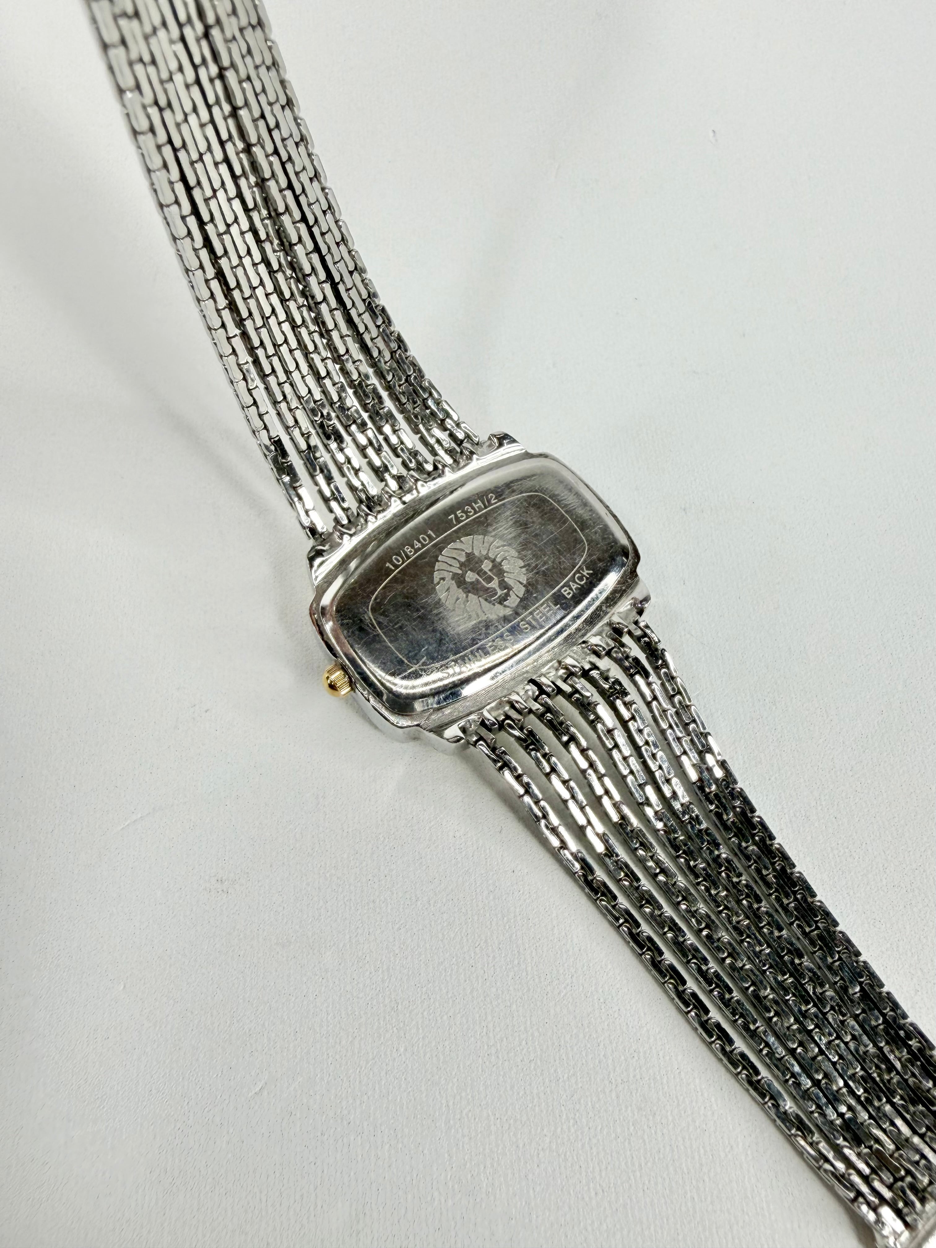 Anne Klein Silver & Gold Mother of Pearl Face Bracelet Watch