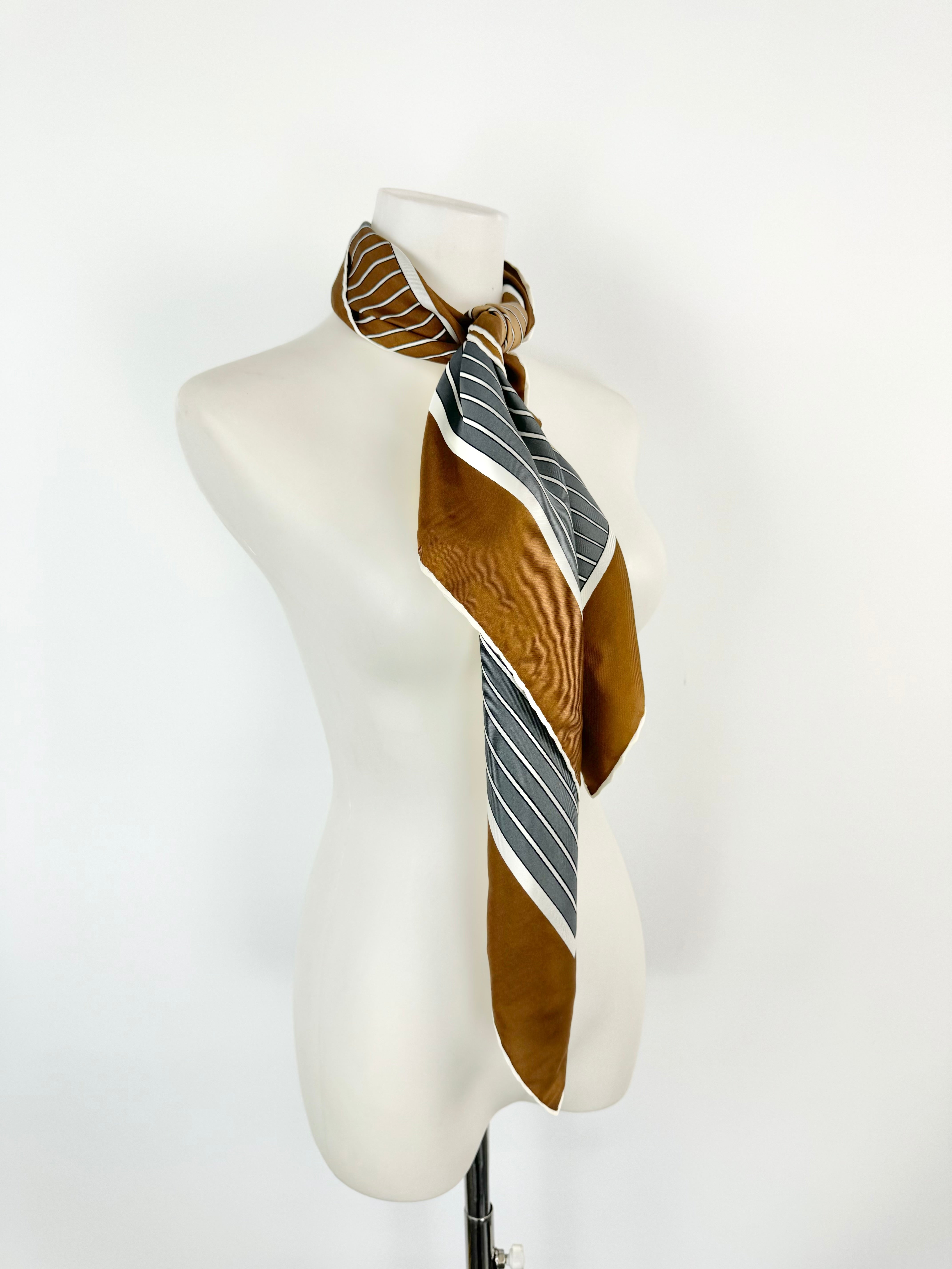 Vintage Jaeger London Silk Block Patterned Scarf