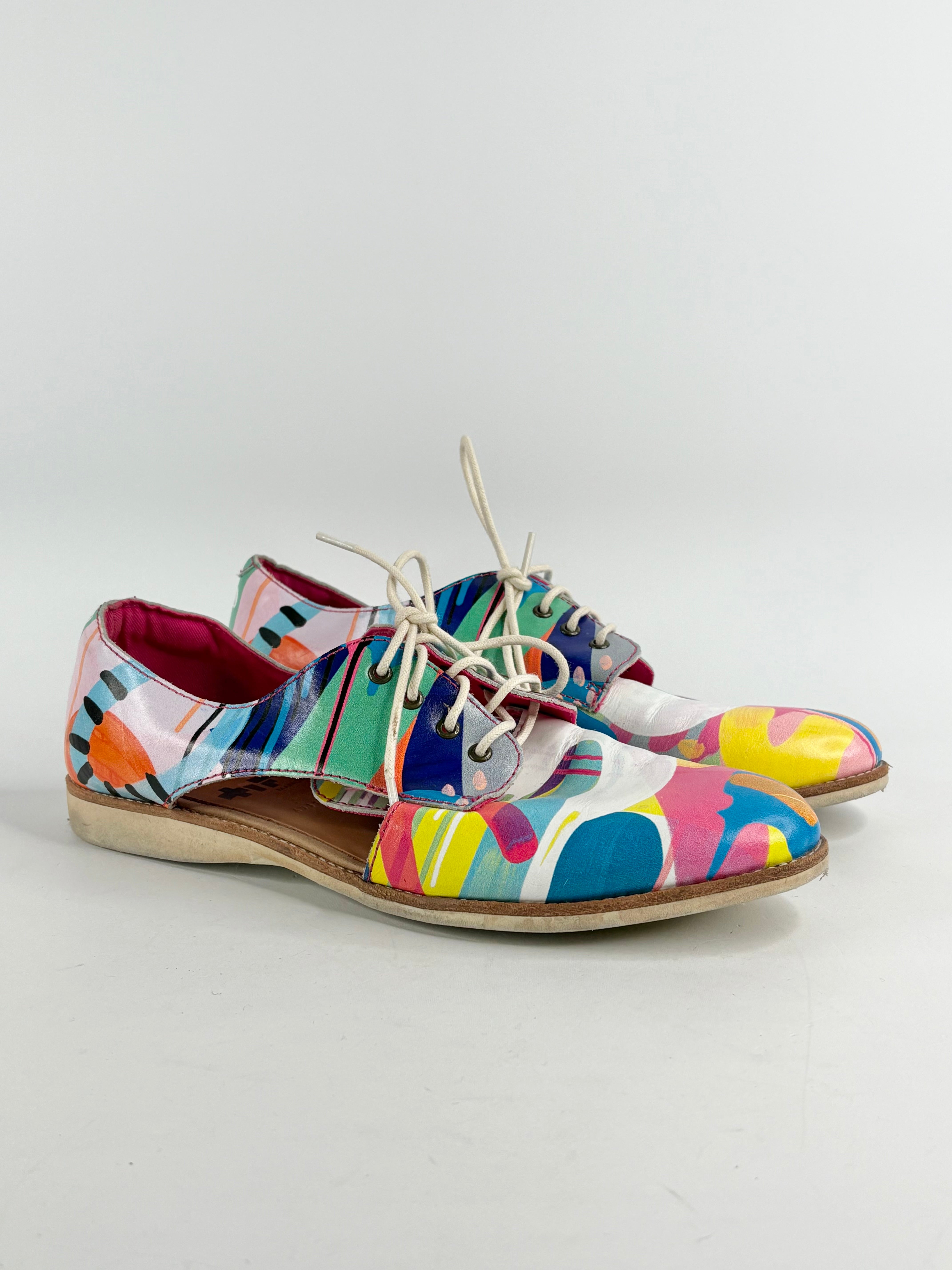 Rollie x Tiff Multicolour Leather 'Sidecut' Lace Ups - EU41