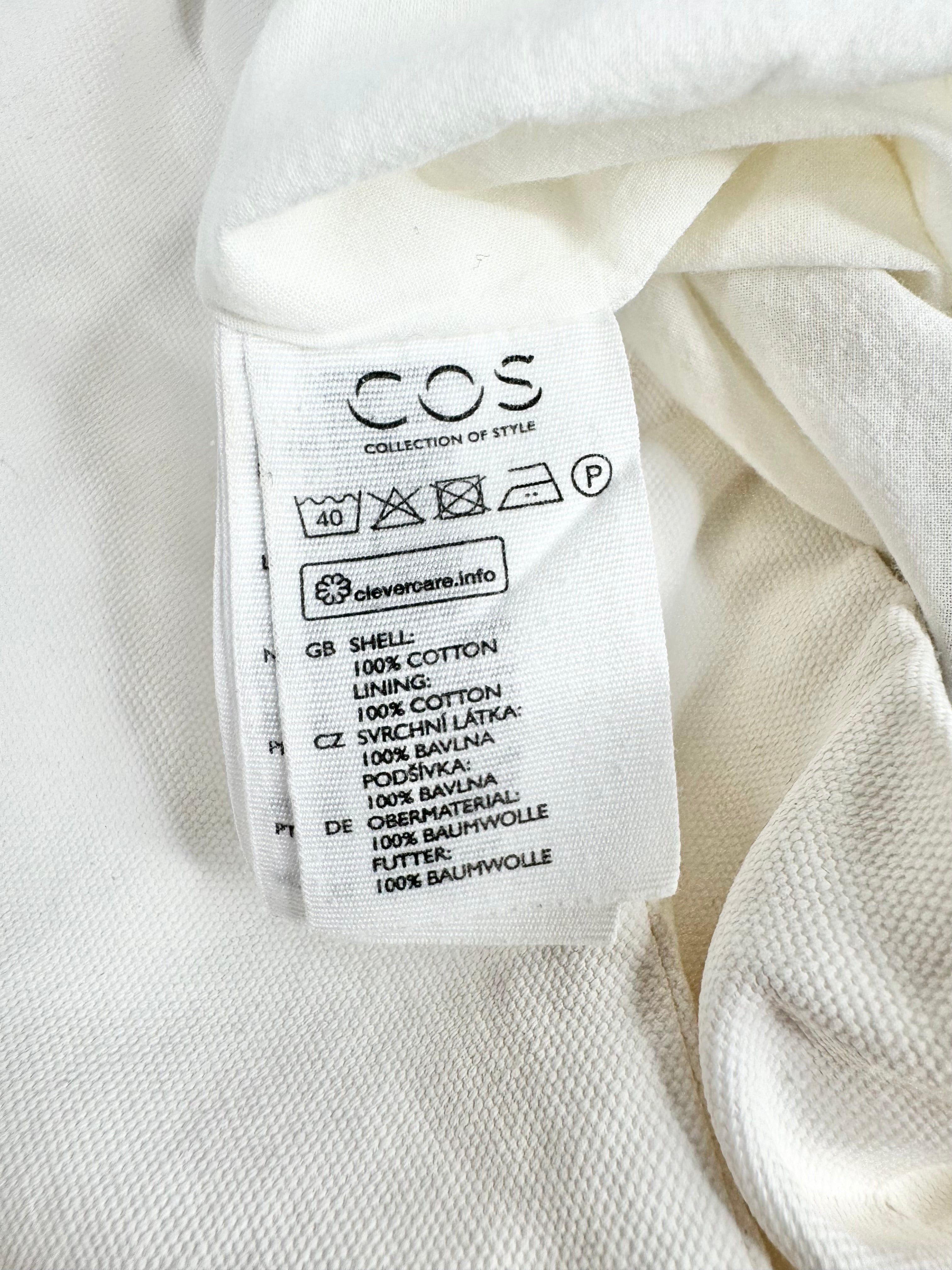 Cos White Cotton Ruffle Hem Skirt - AU8/10