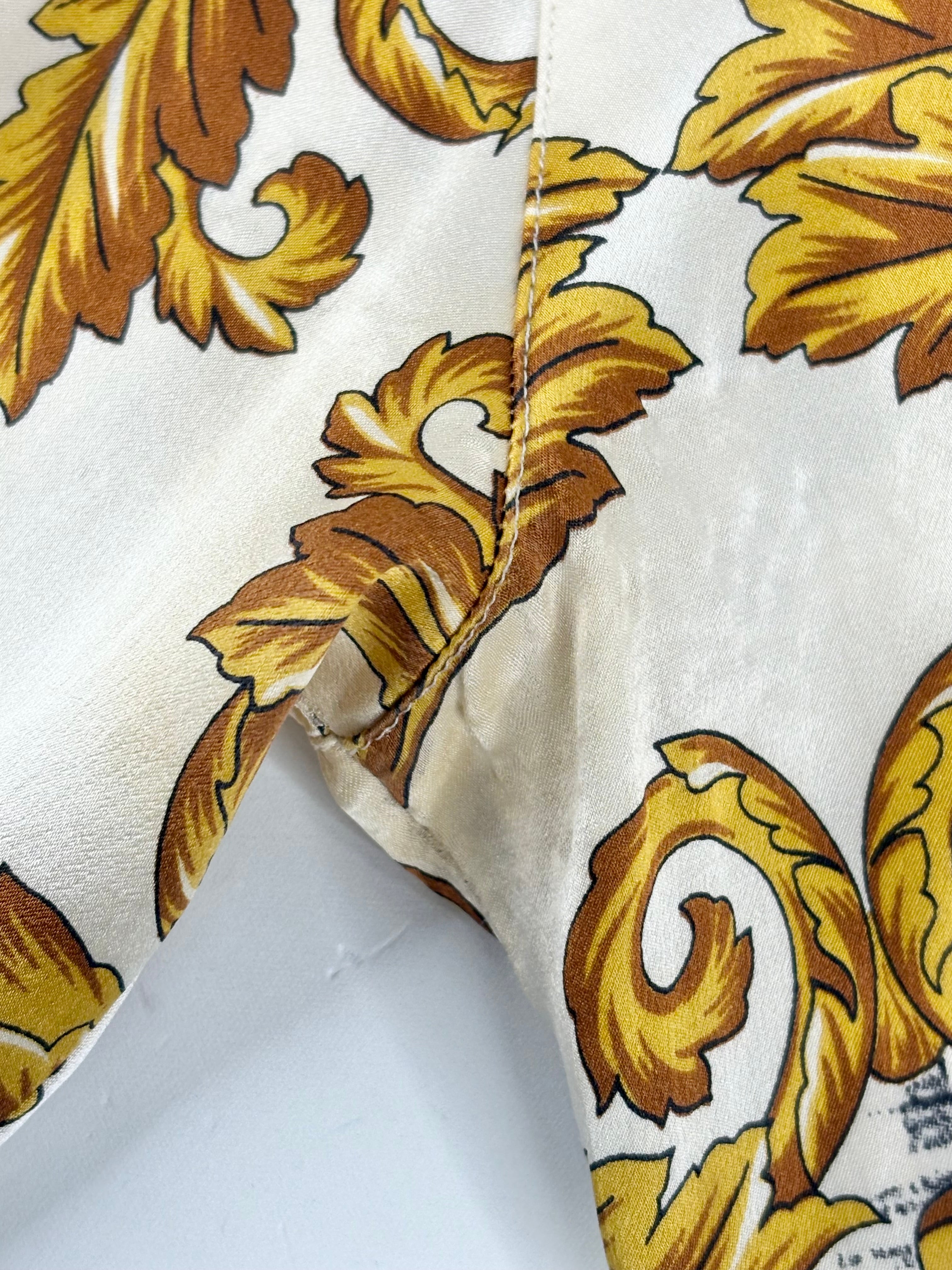 Escada by Margaretha Ley Vintage Majolica Pattern Silk Blouse - AU8