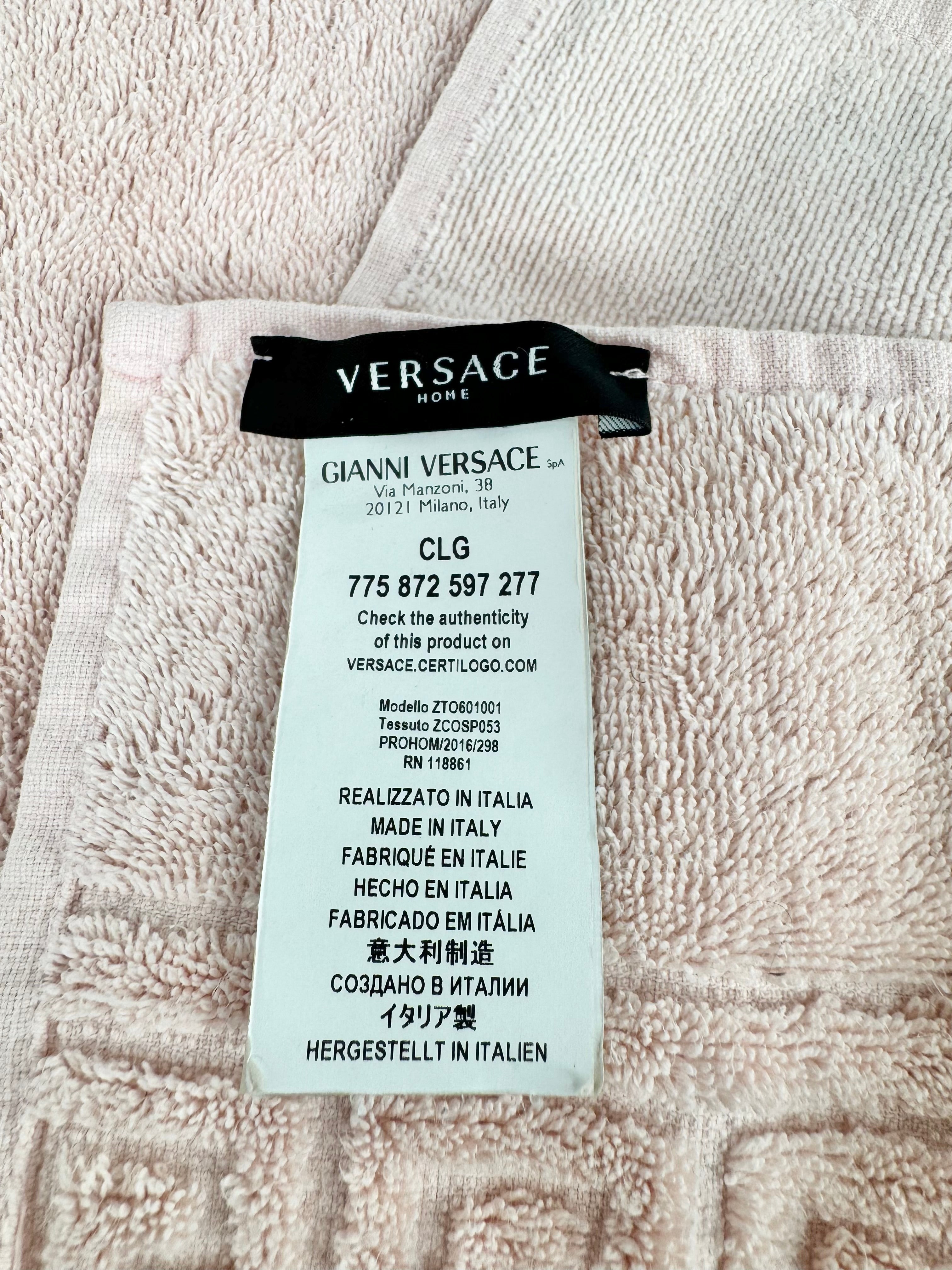 Versace Home Soft Pink Medusa Motif Long Hand Towel