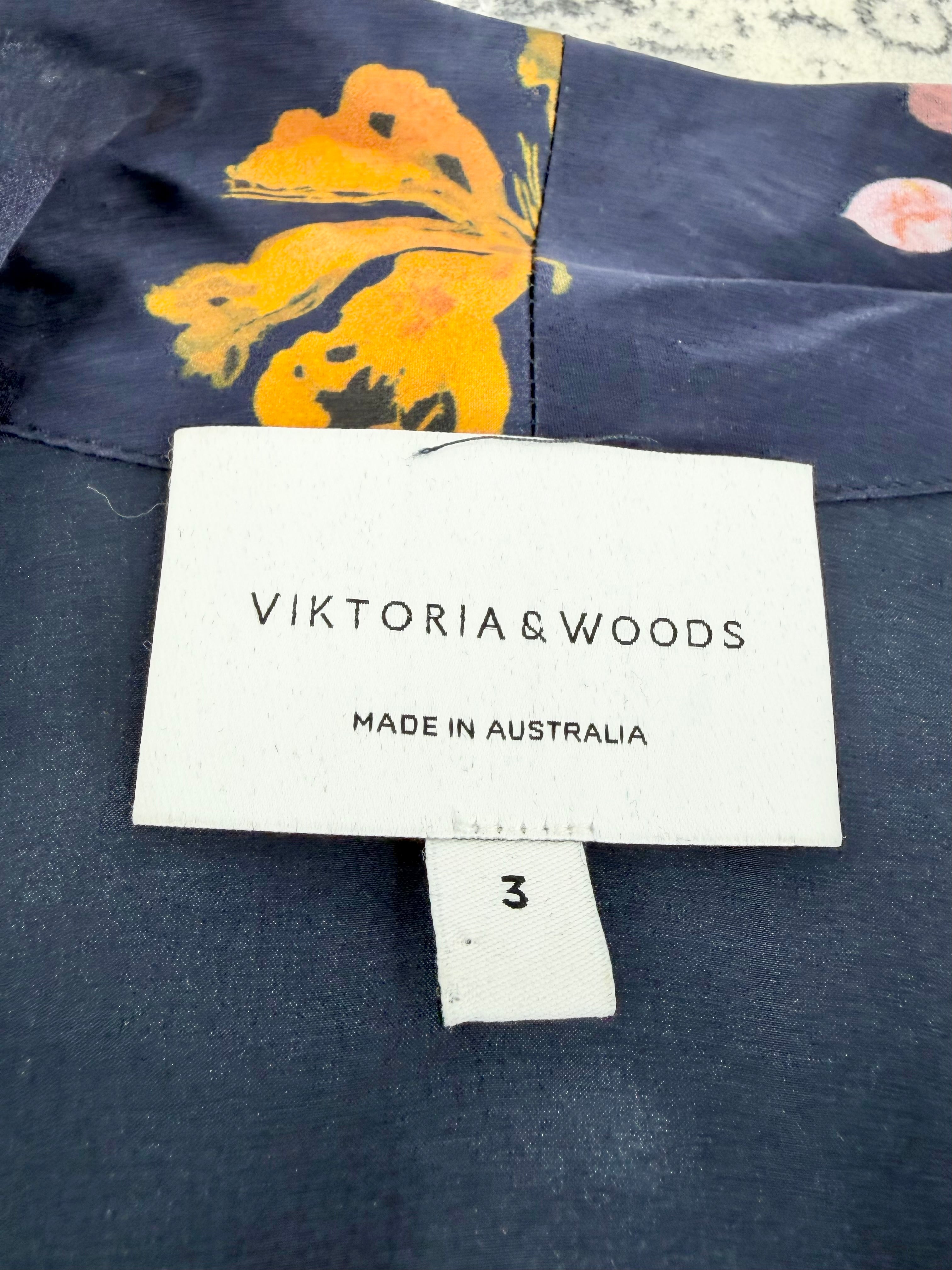 Viktoria + Woods Navy Silk Playsuit - AU12