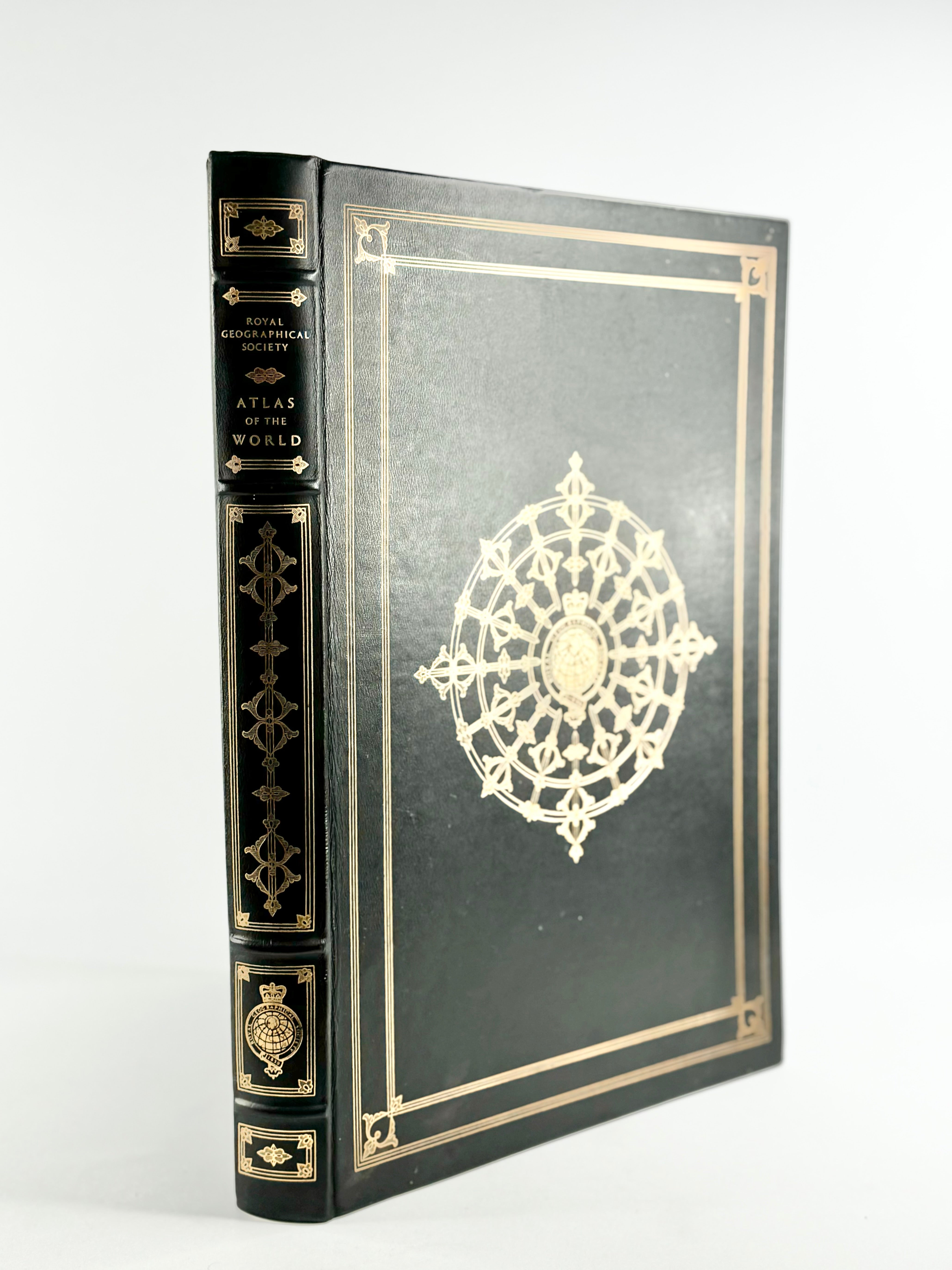 1983 Royal Geographical Society Leather Bound Atlas Book