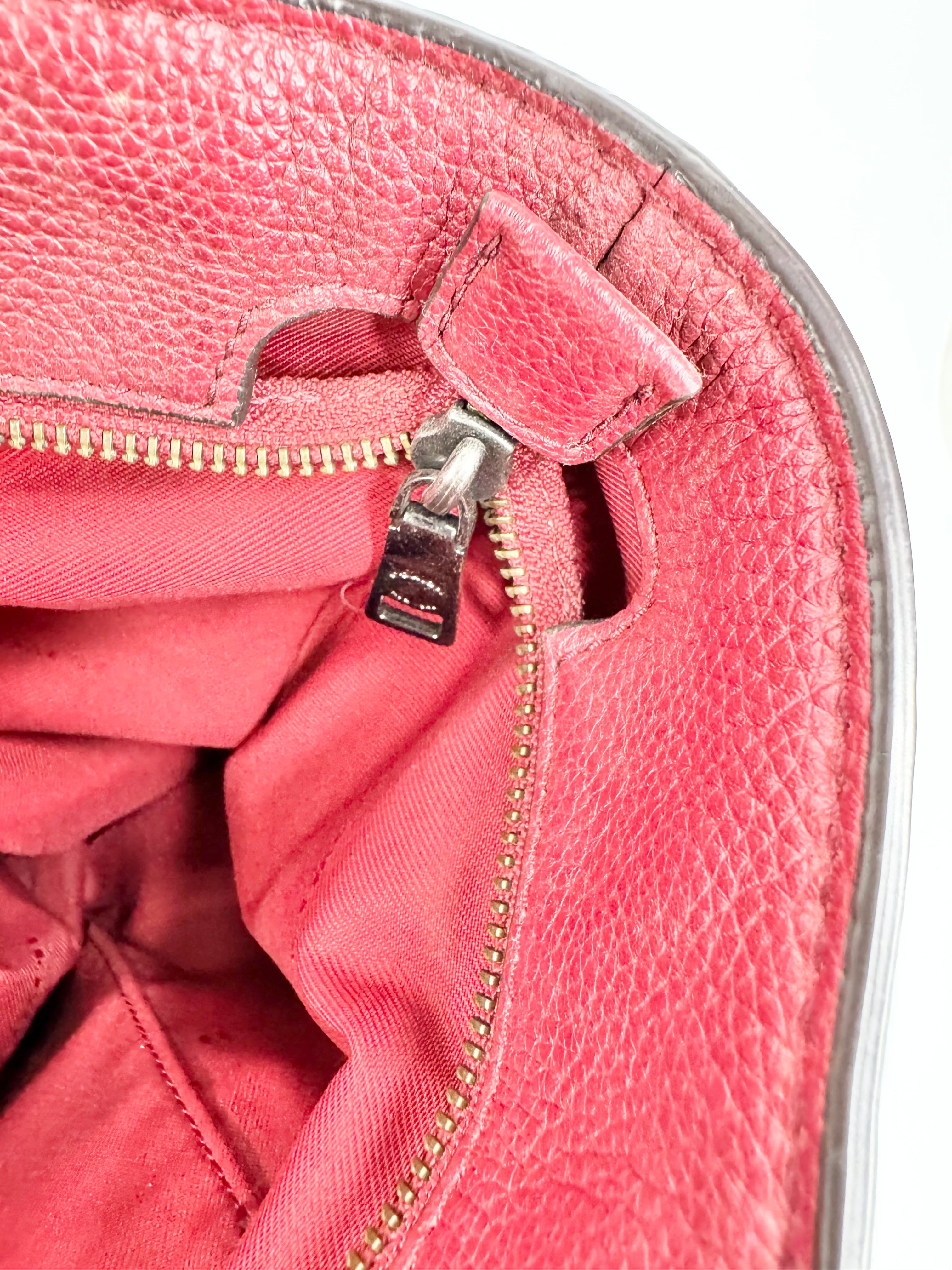 Coach Oxblood Grained Leather Tote