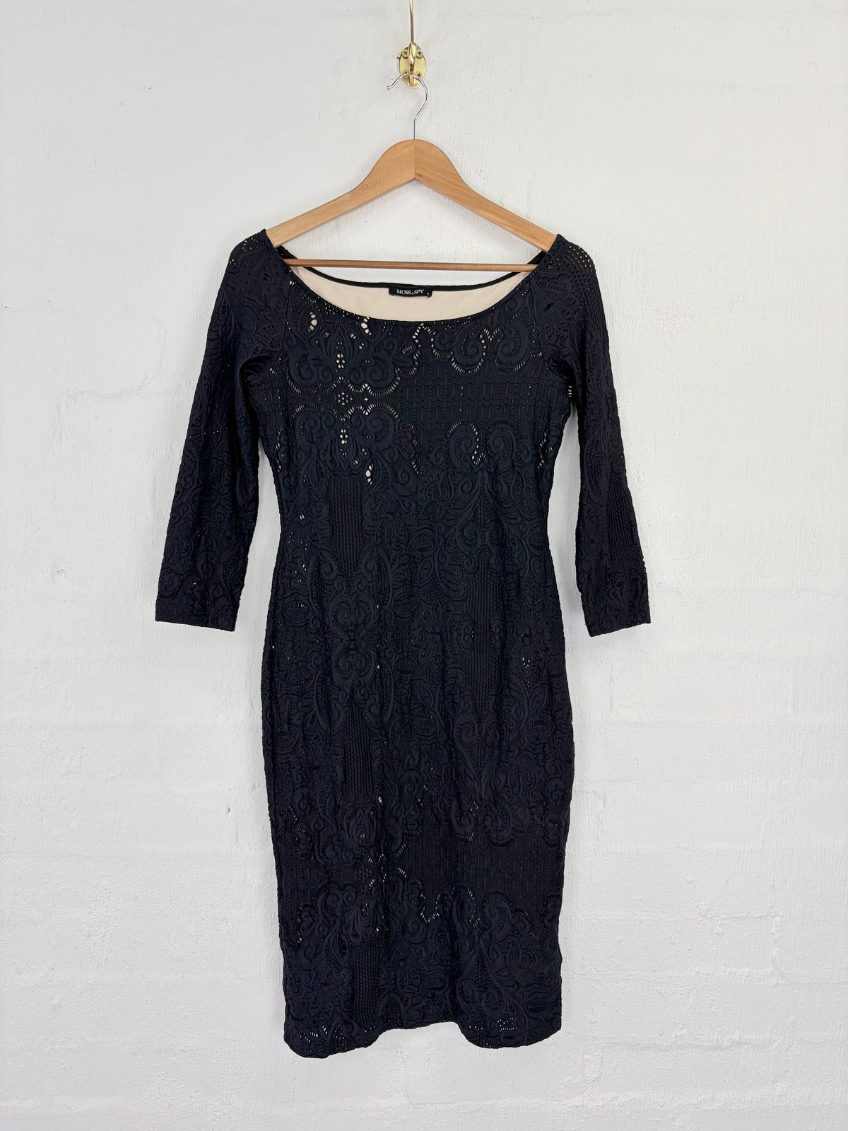 Moss & Spy Black & Vanilla Lace Bodycon Dress - AU10
