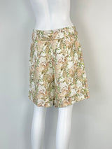 Adolfo Dominguez Abstract Floral Print Linen Shorts - AU10