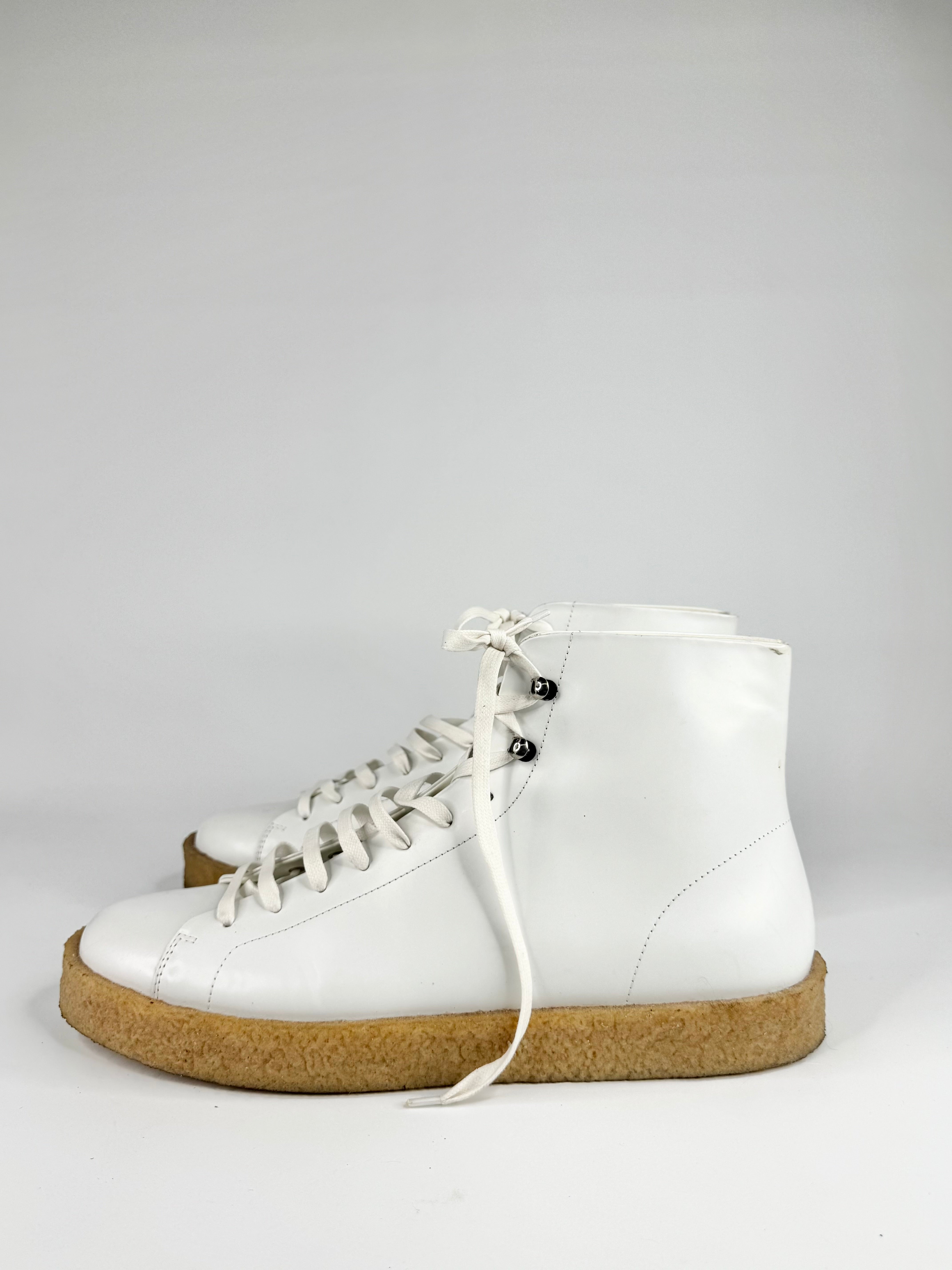 Jil Sander White Leather High Top Sneakers - EU45