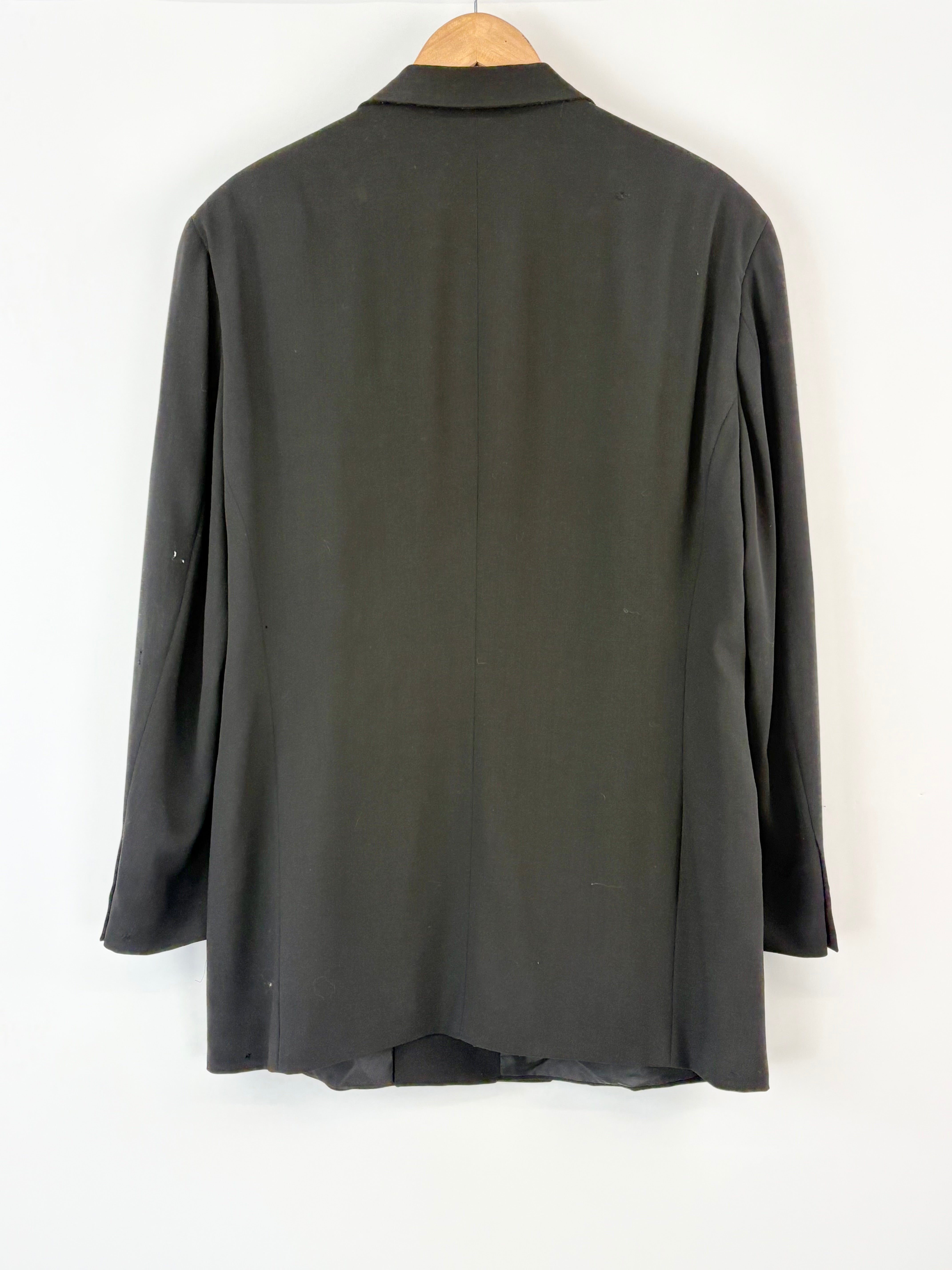 Giorgio Armani Vintage Black Wool Regular-Fit Blazer - L