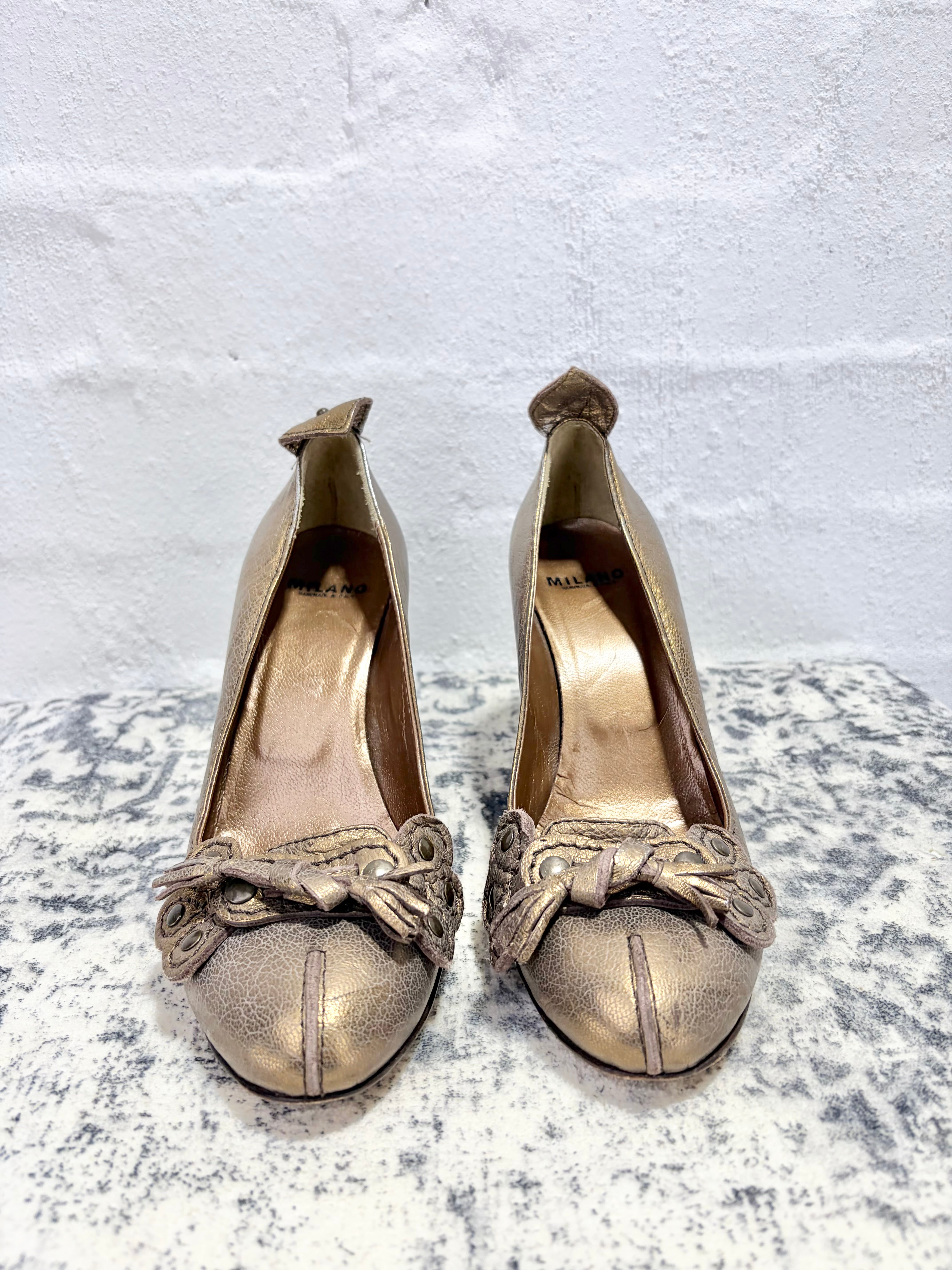 Milano Bronzed Leather Pump - EU39