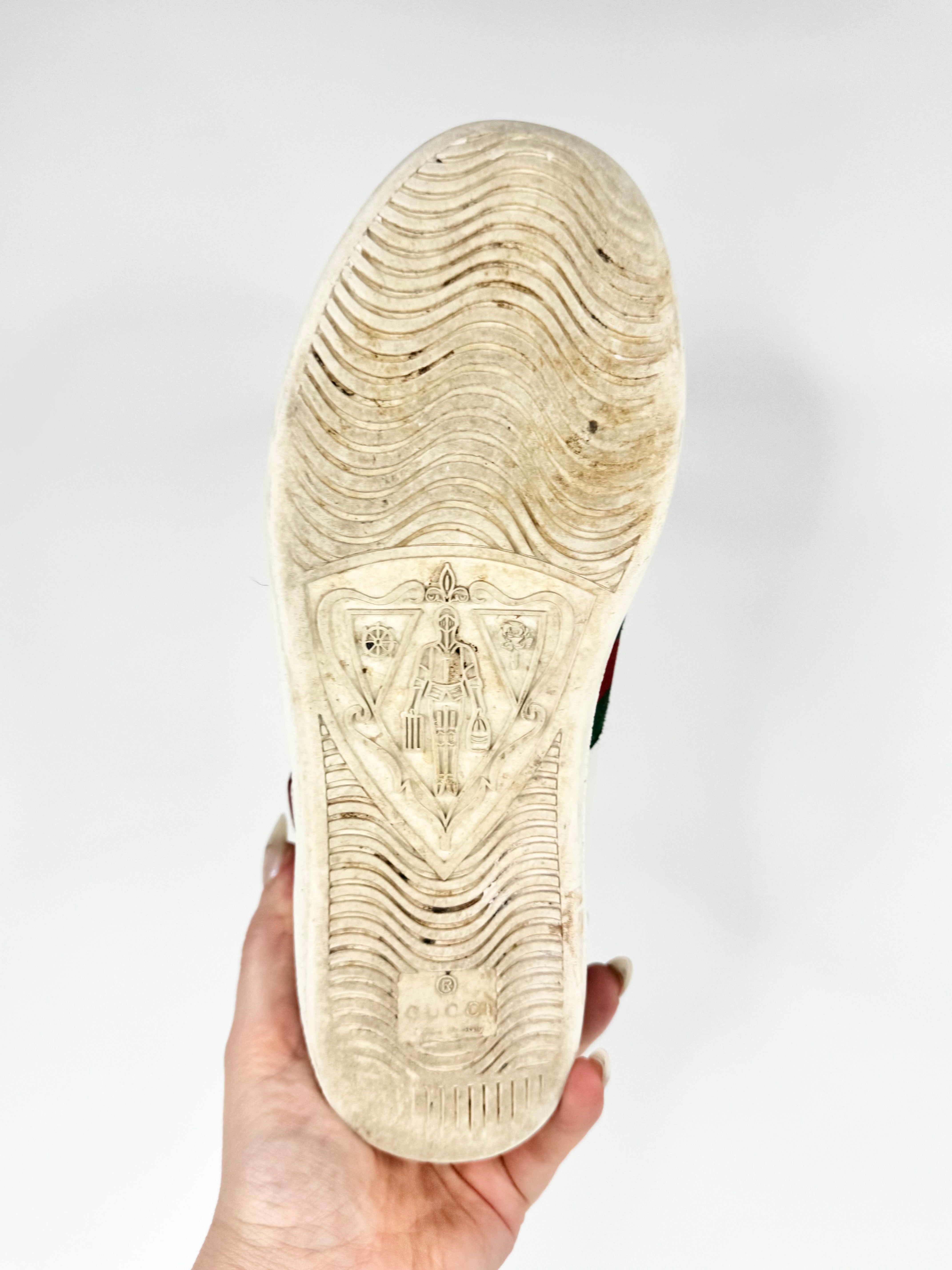 Gucci White 'Ace' Low Top Sneakers - EU37