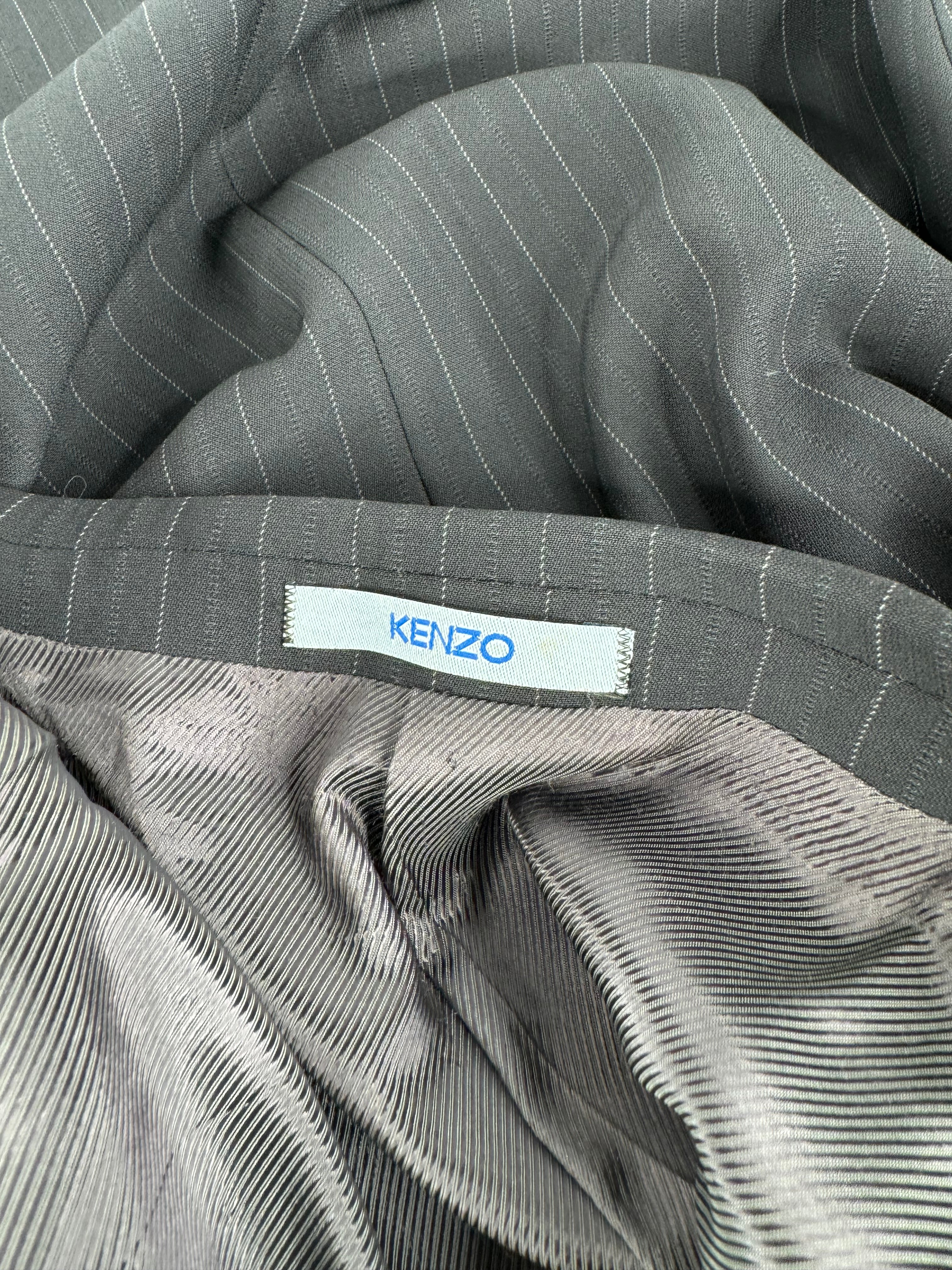 Kenzo Homme Black Pinstriped Suit - 52
