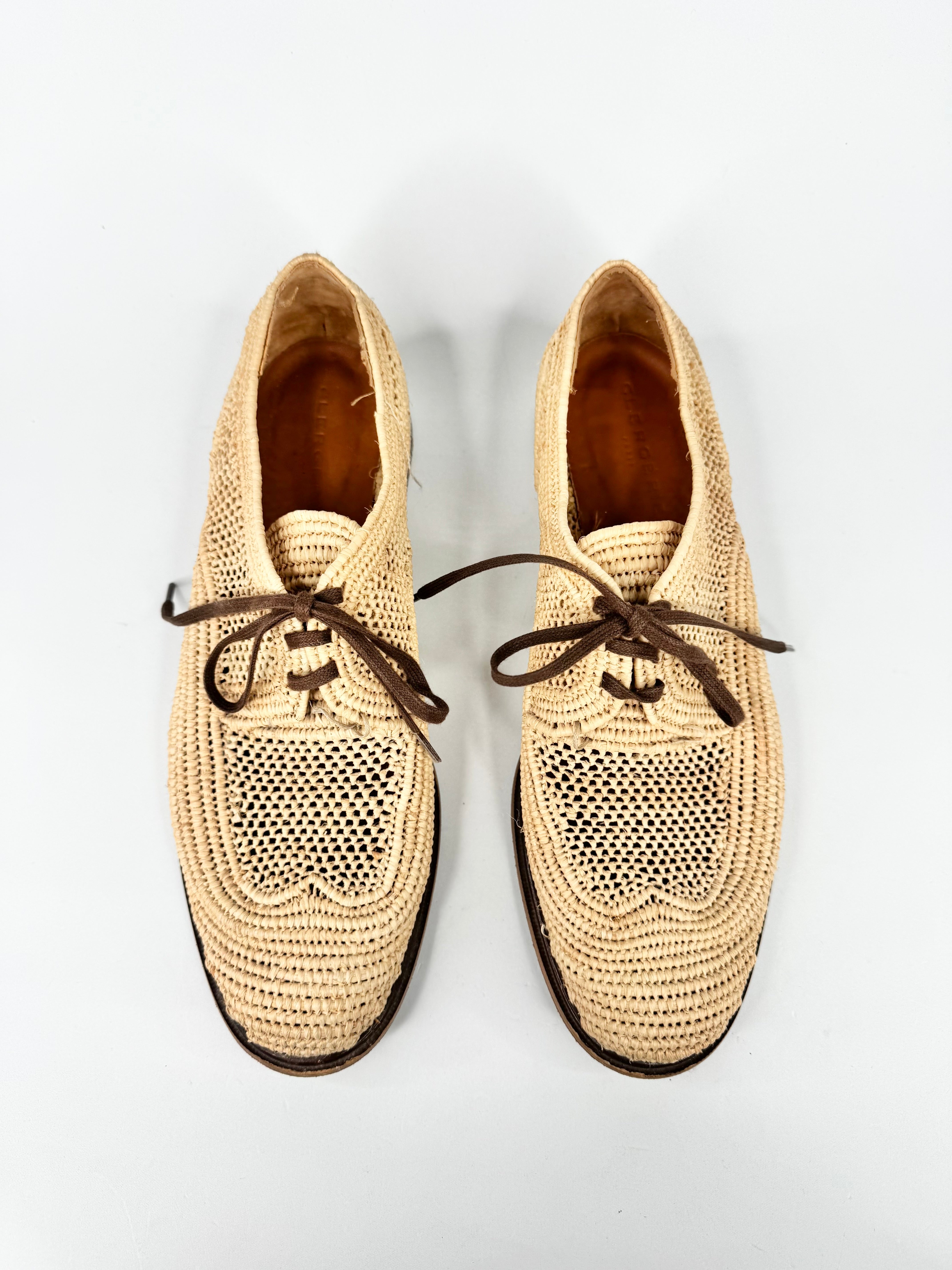 Robert Clergerie Woven Wicker Lace Ups - EU39