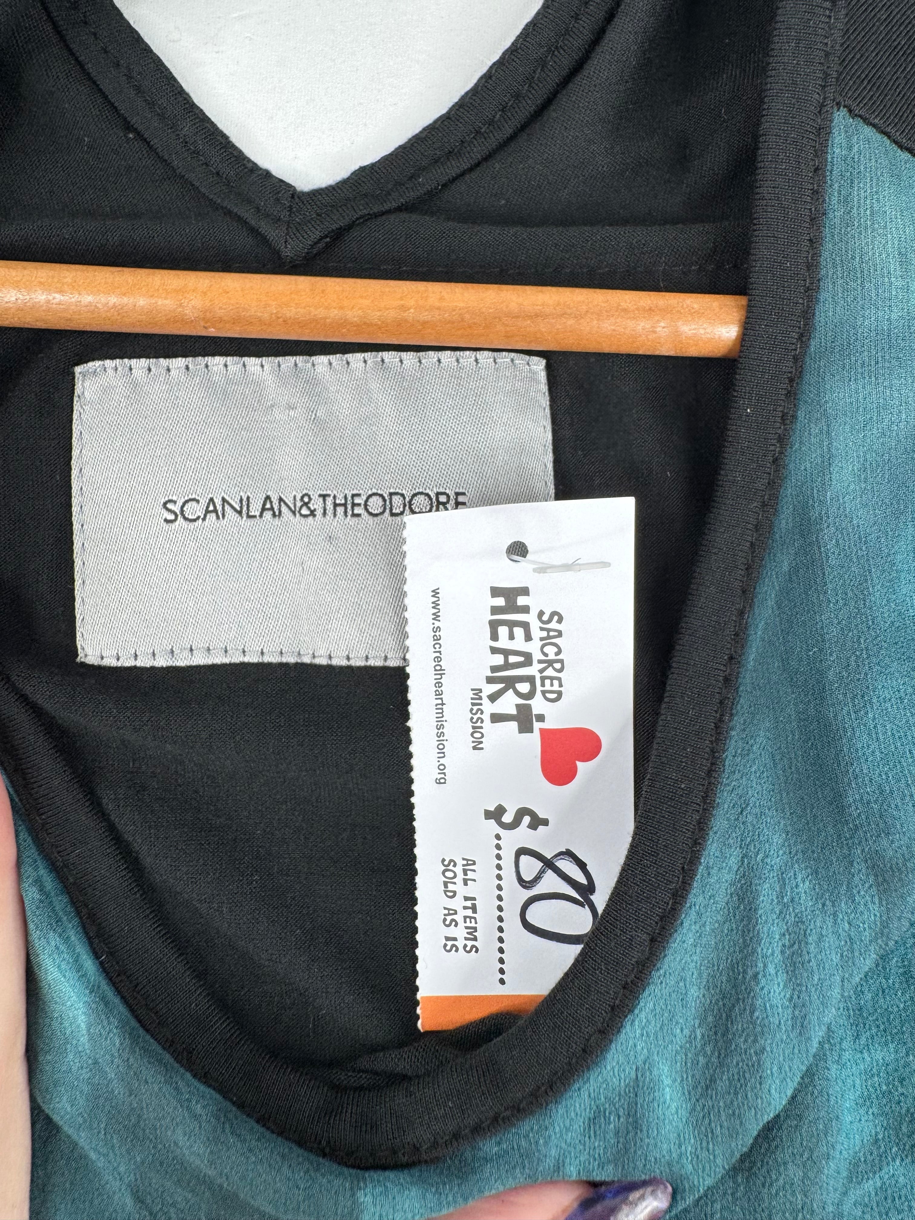 Scanlan Theodore Teal Tie Dye Silk Top - AU10