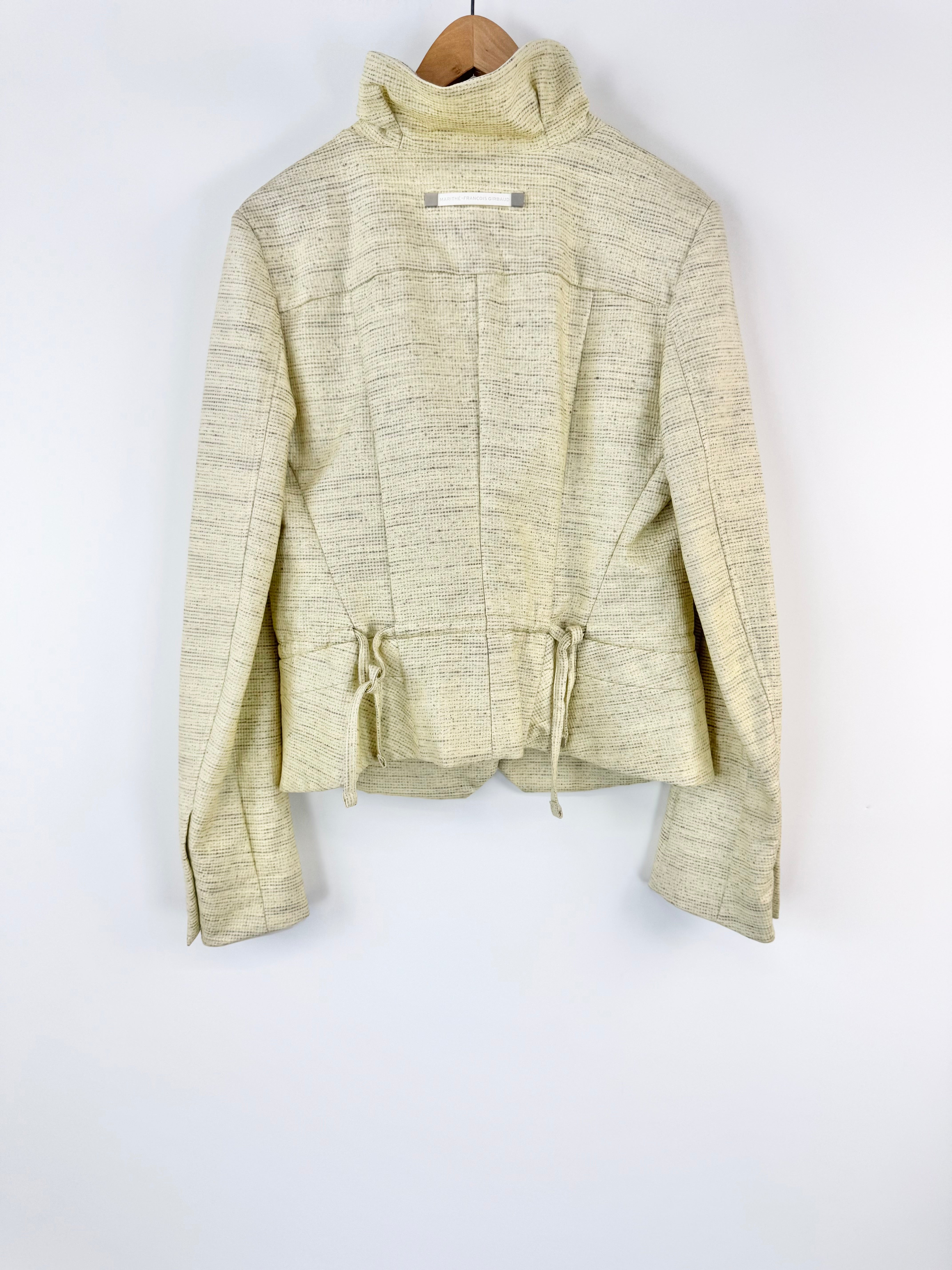 Active by Marithé + François Girbaud Cream Grid Pattern Biker Style Jacket - AU12