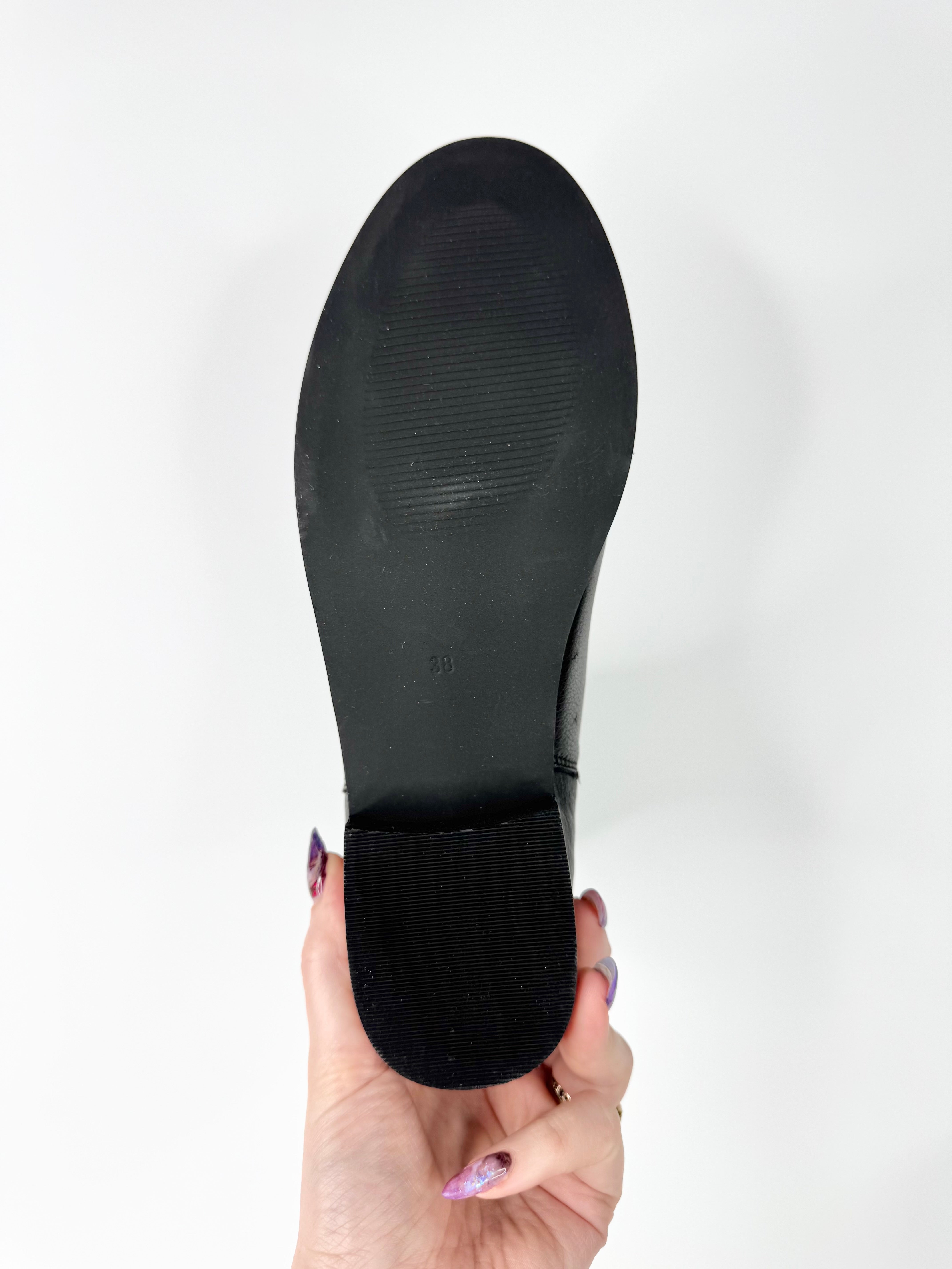 MFW Midas Shaine Black Leather Ankle Boot - EU38