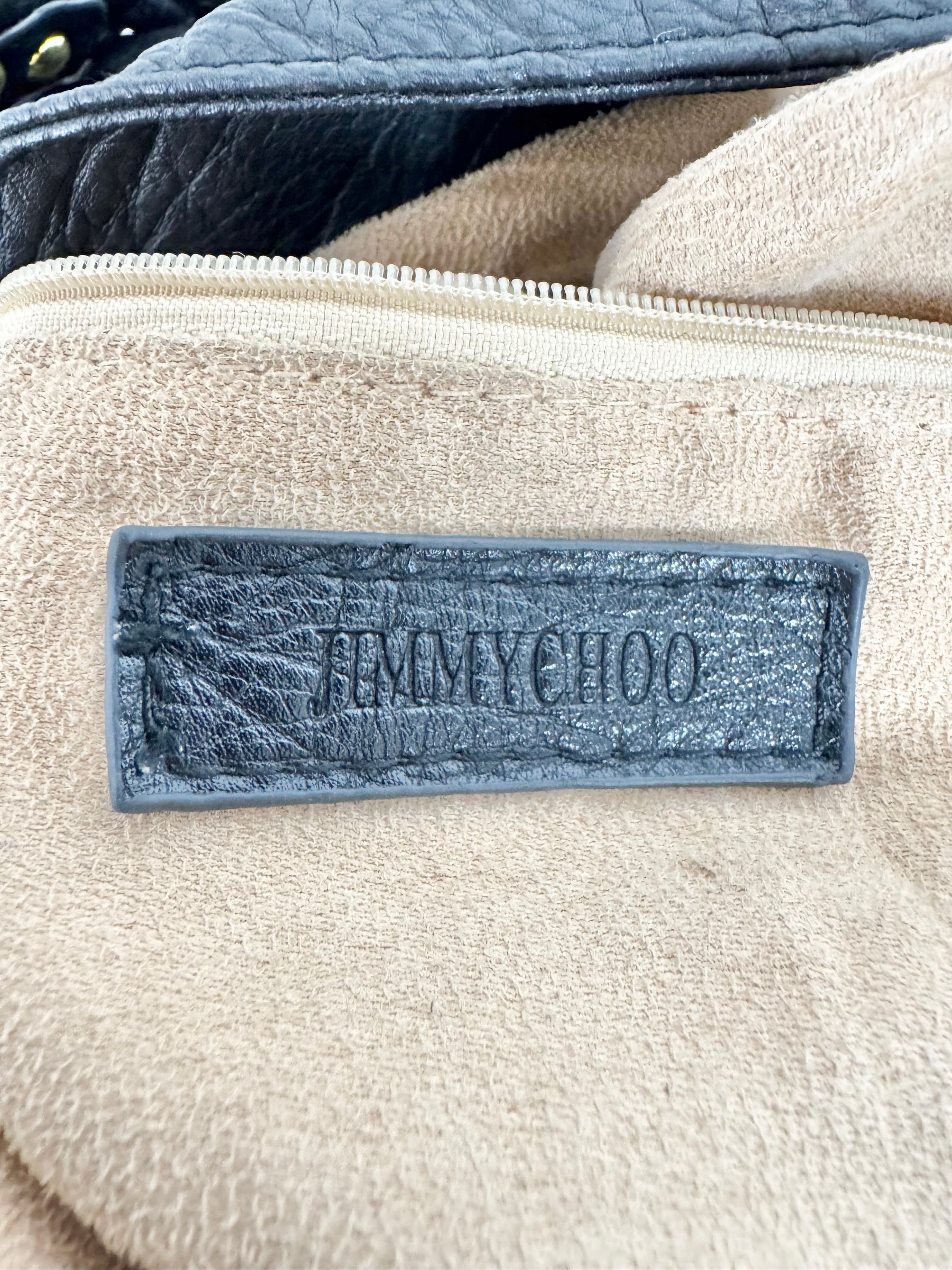 Jimmy Choo Black Leather Hobo Bag