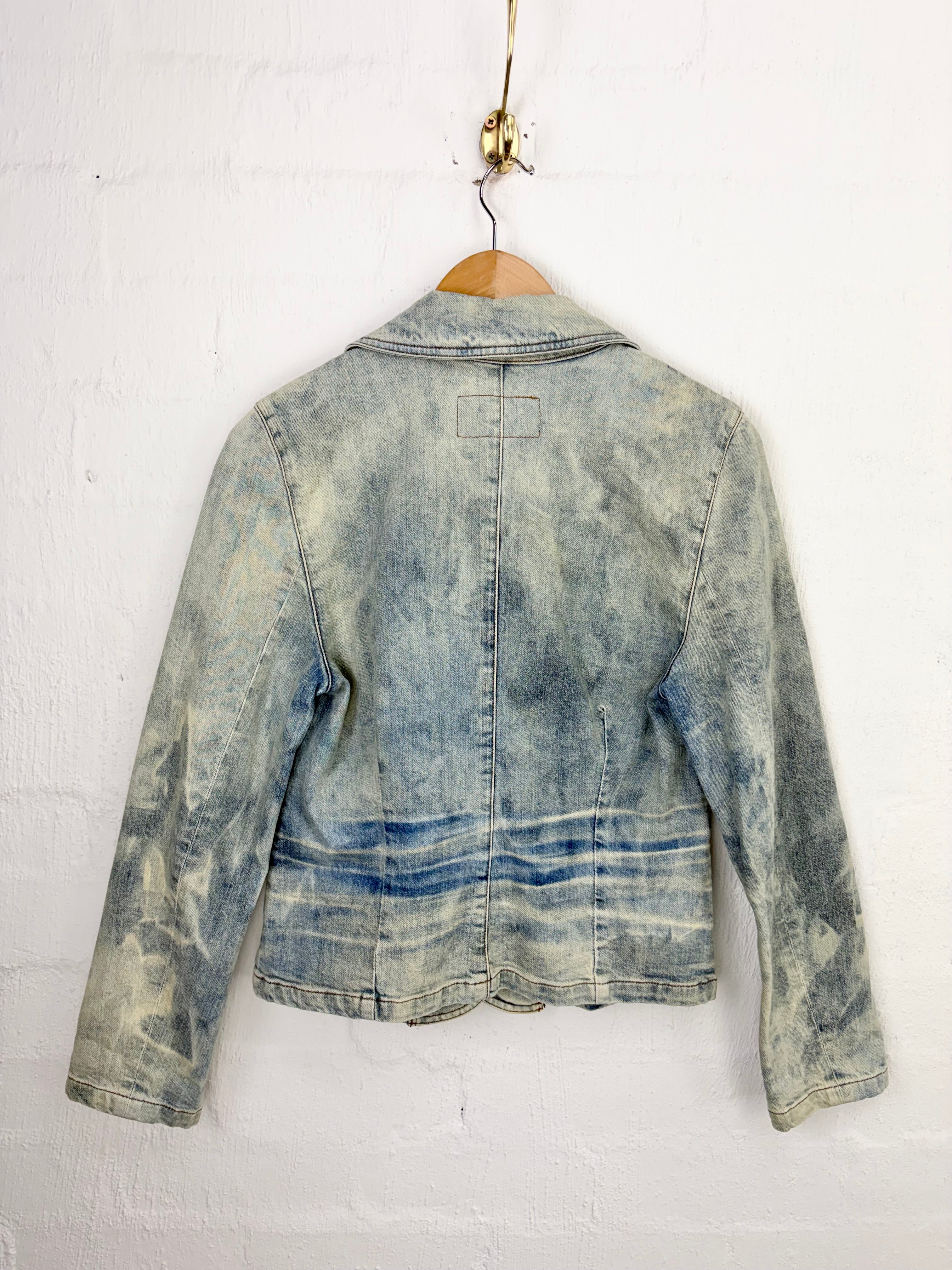 DKNY Jeans Pale Blue Denim Blazer Style Jacket - AU10/12