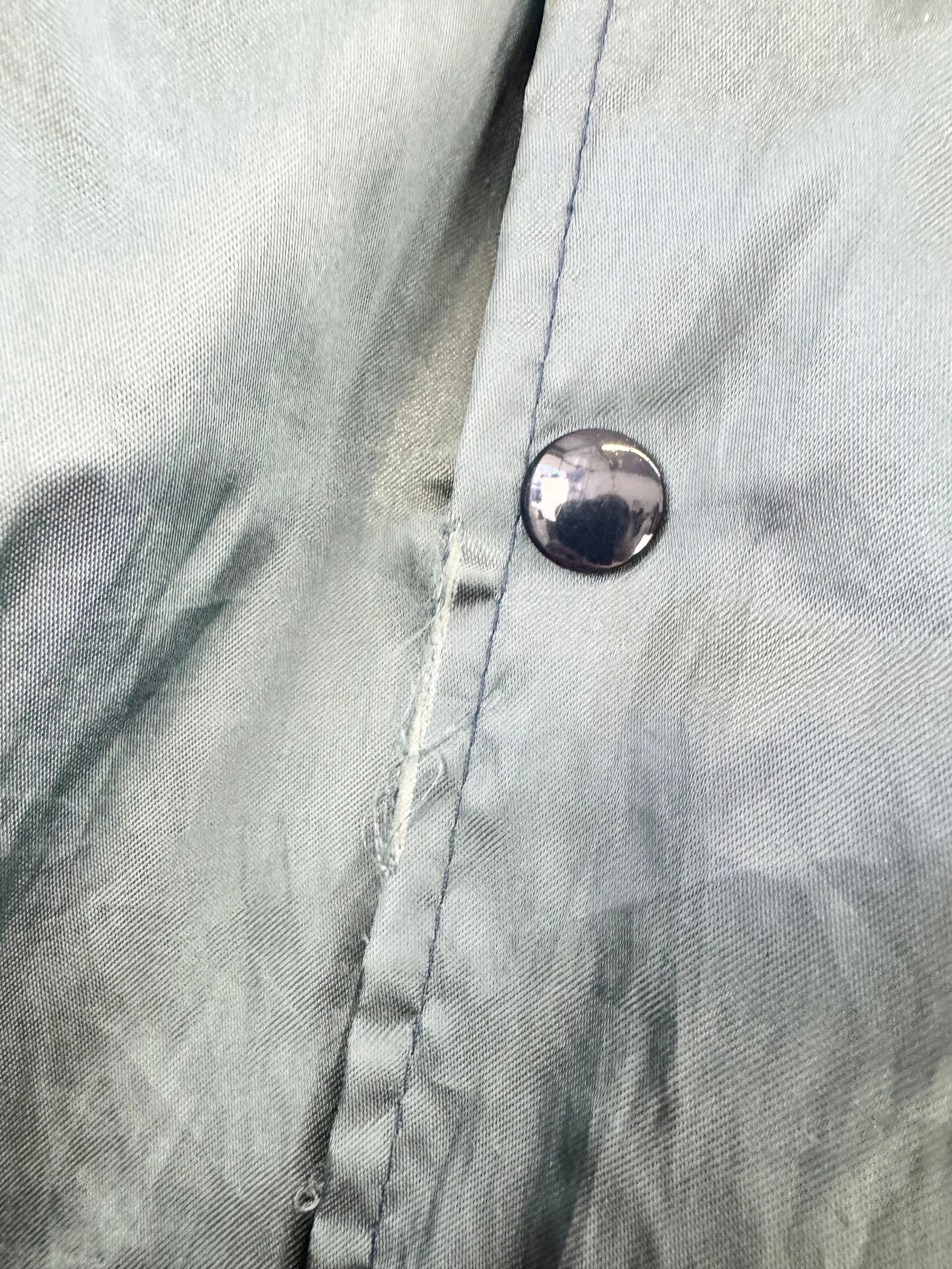 Vintage Western Arc Grey Satin Bomber Jacket - L