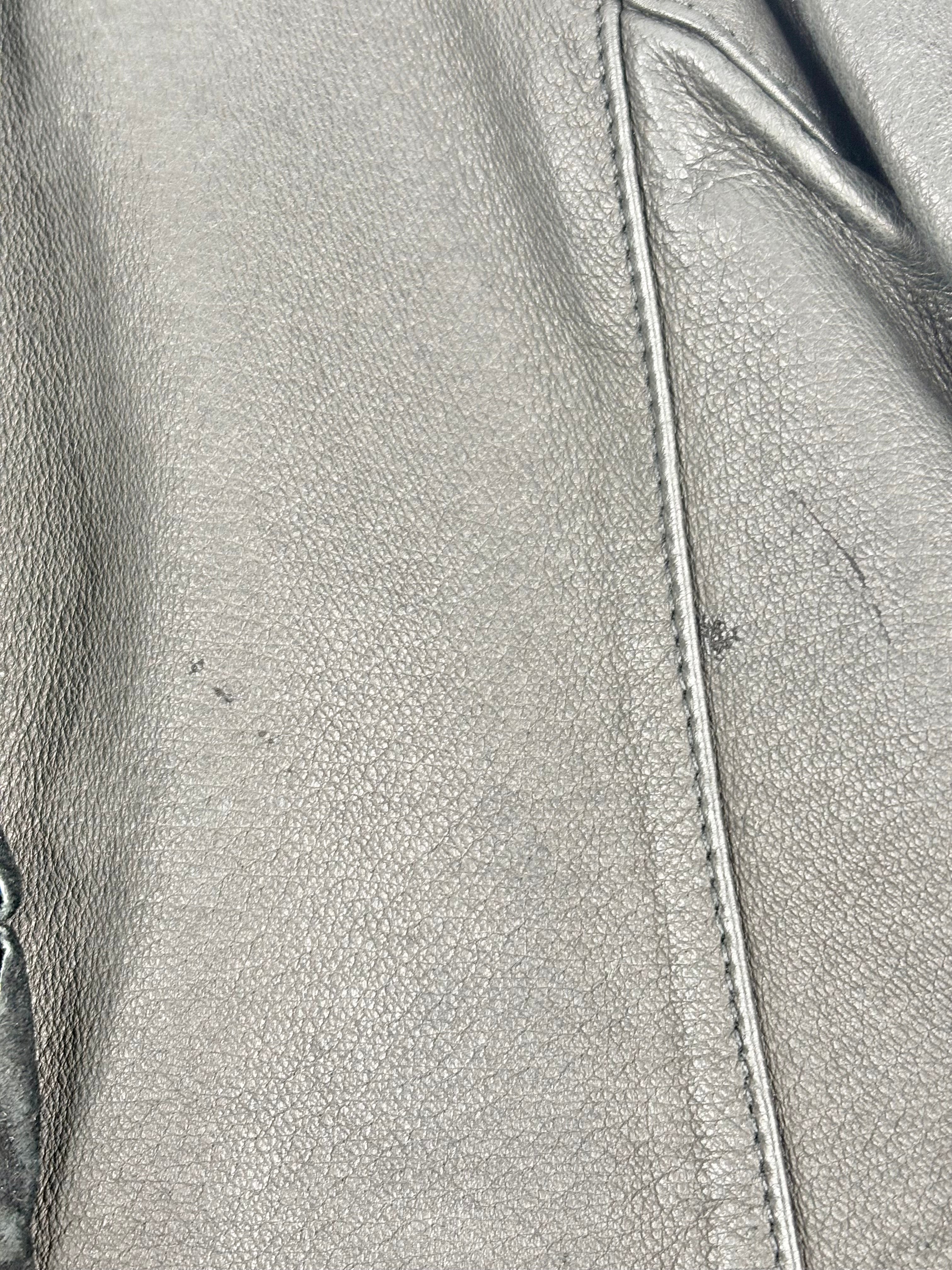 Sass the Label Fringed Black Leather Jacket - AU12