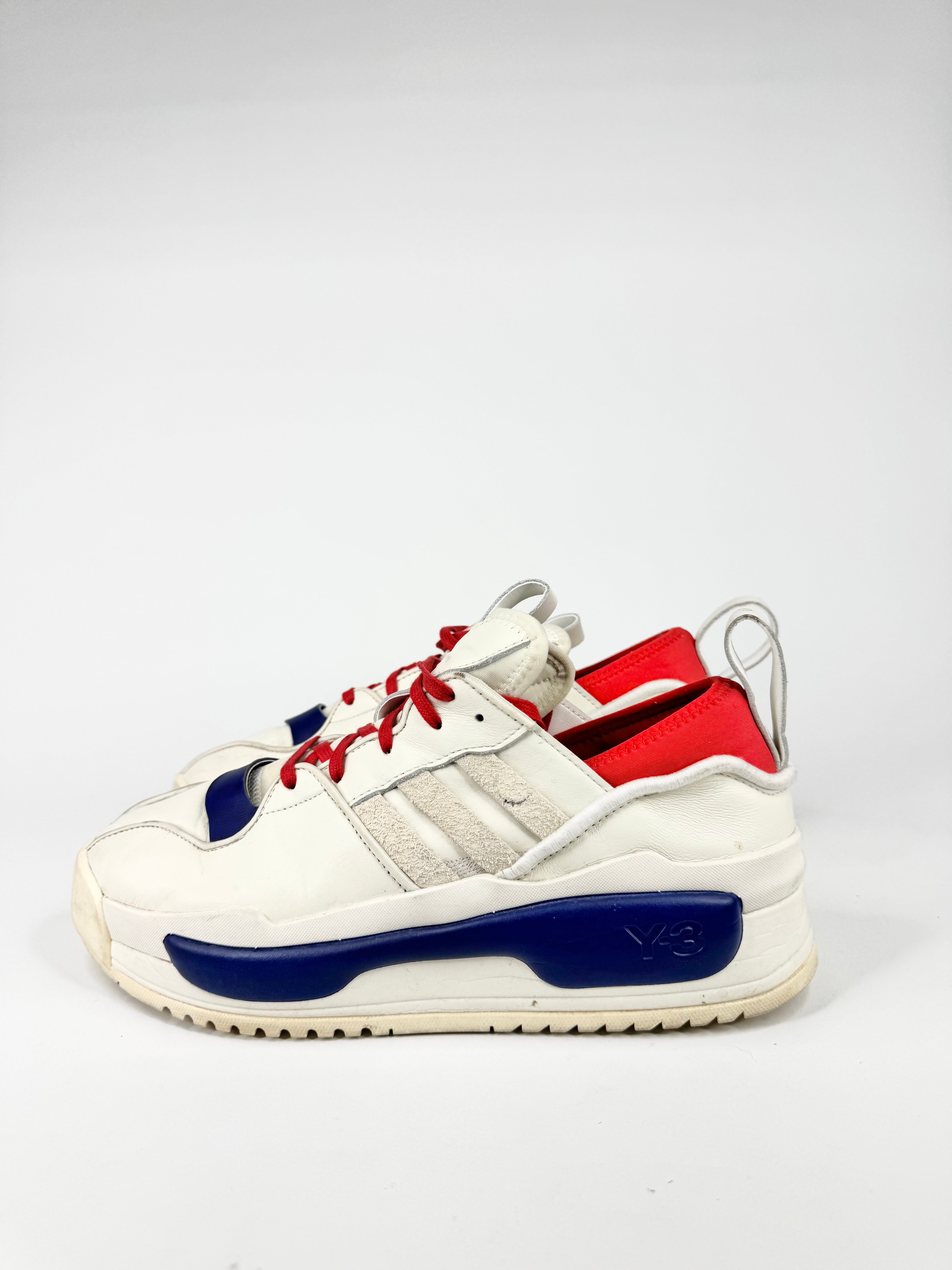 Y-3 'Rivalry' Off-White, Unity Ink & Lush Red Colourway Sneakers - EU44.5