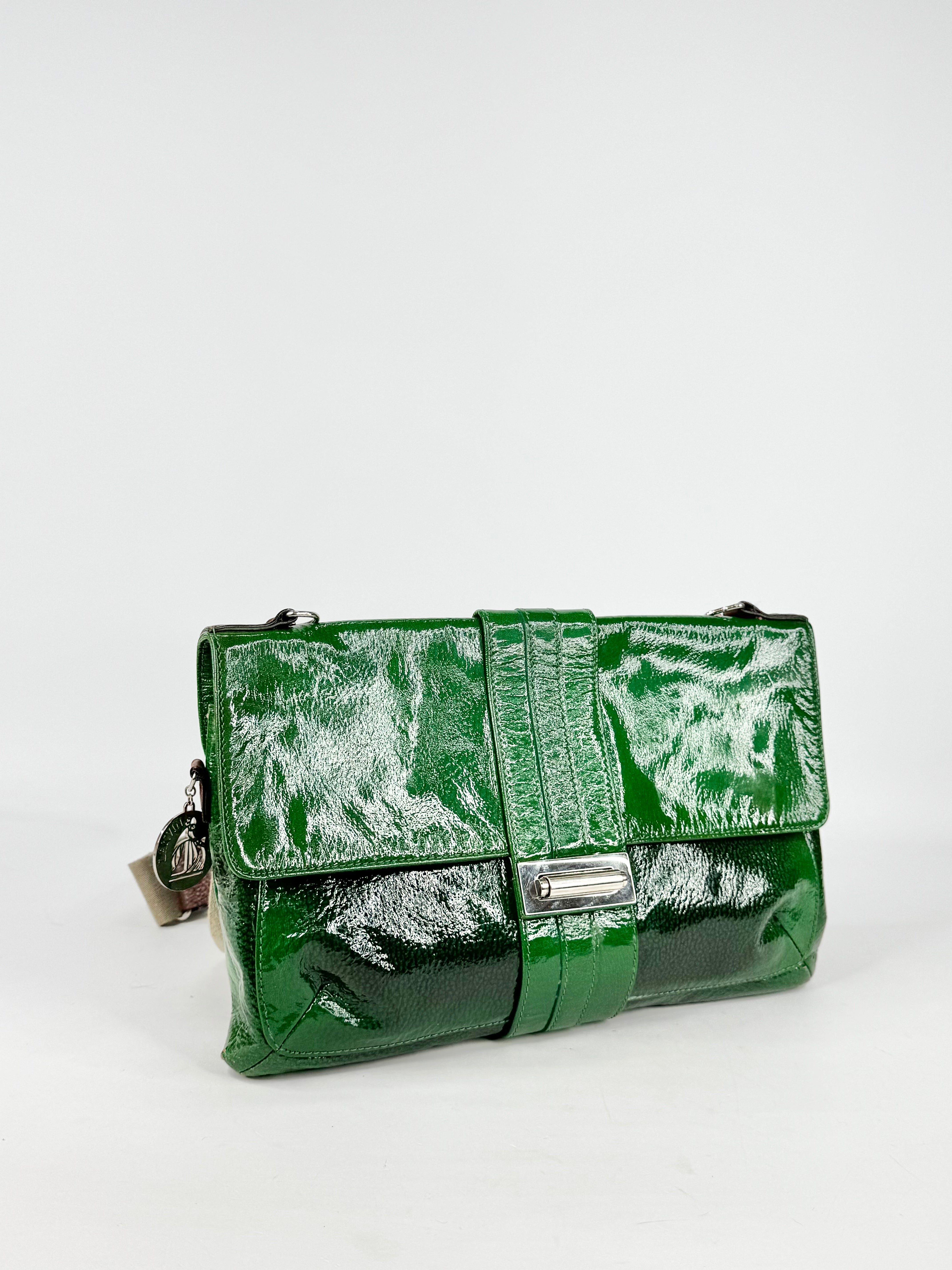 Lanvin Emerald Green Patent Leather Shoulder Bag