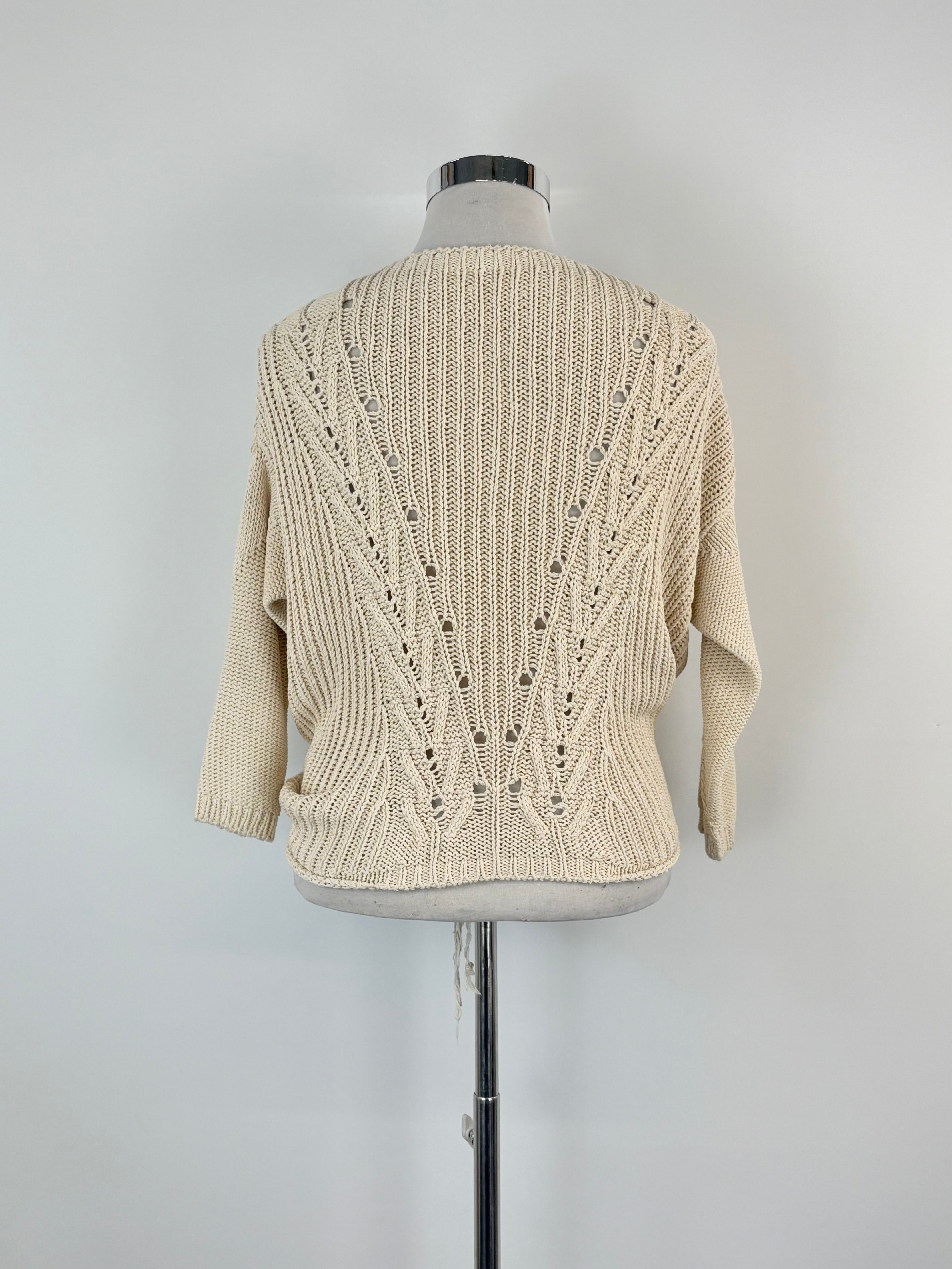 Patrizia Pepe Beige Micro-Cable Knit Cardigan - AU8/10