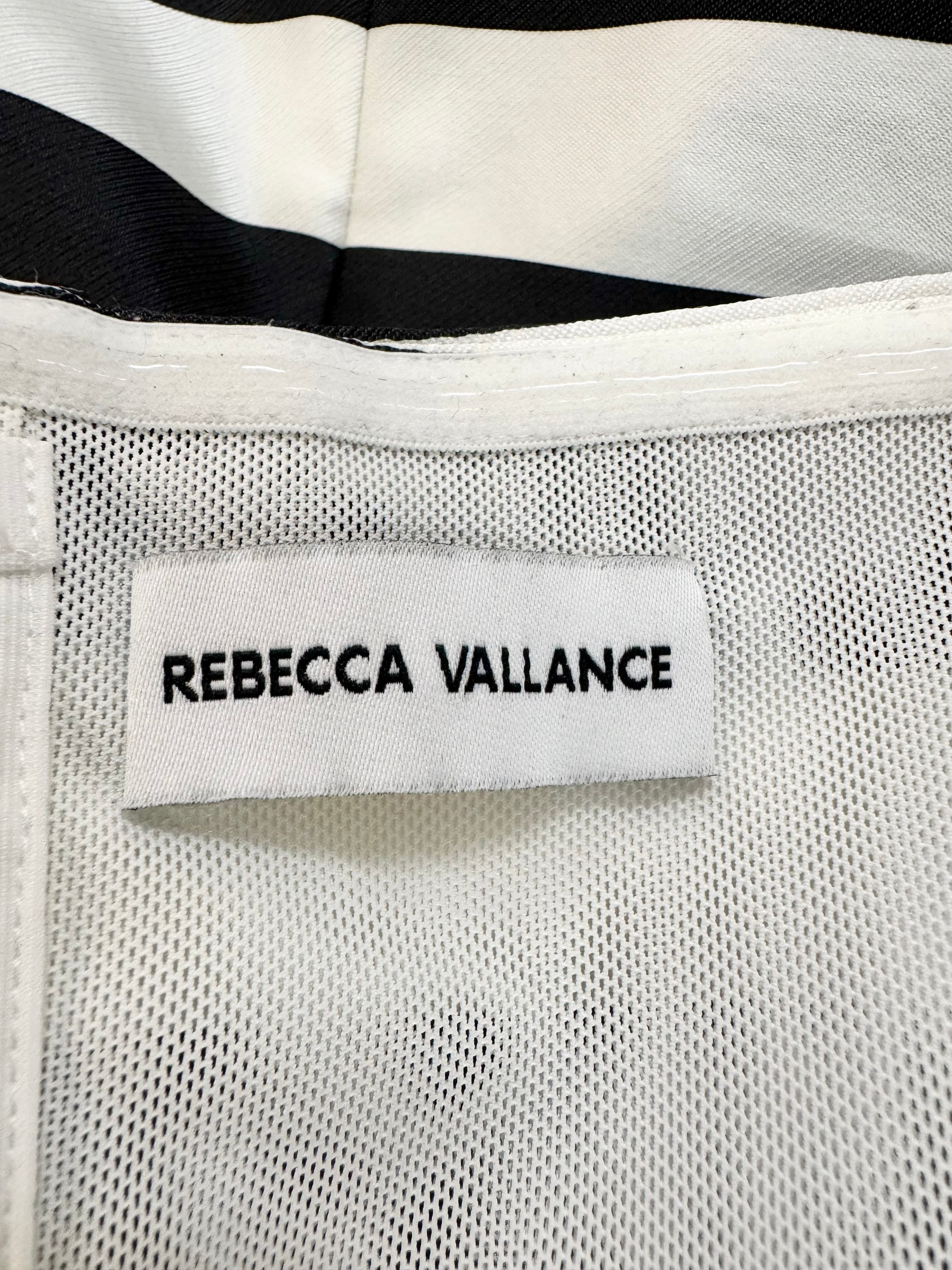 Rebecca Vallance Black & White Striped 'Irene' Strapless Twill Mini Dress - AU12
