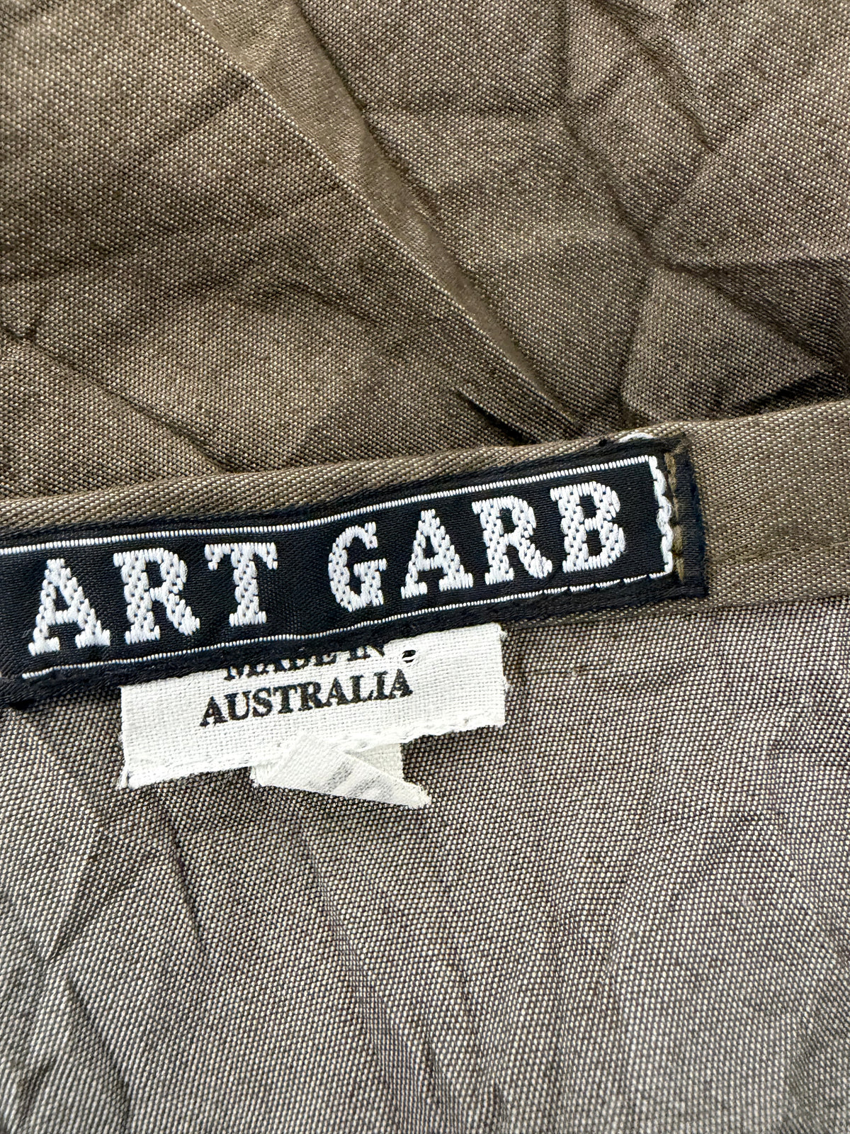 Vintage Art Garb Khaki Flower Midi Skirt - AU10