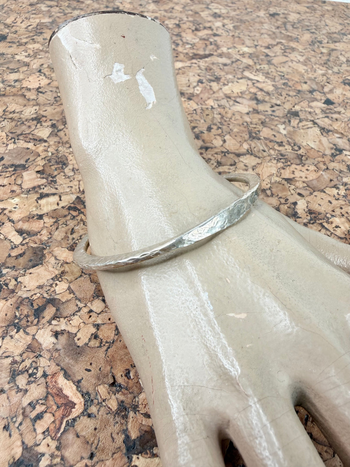 Vintage Hammered Silver Bangle