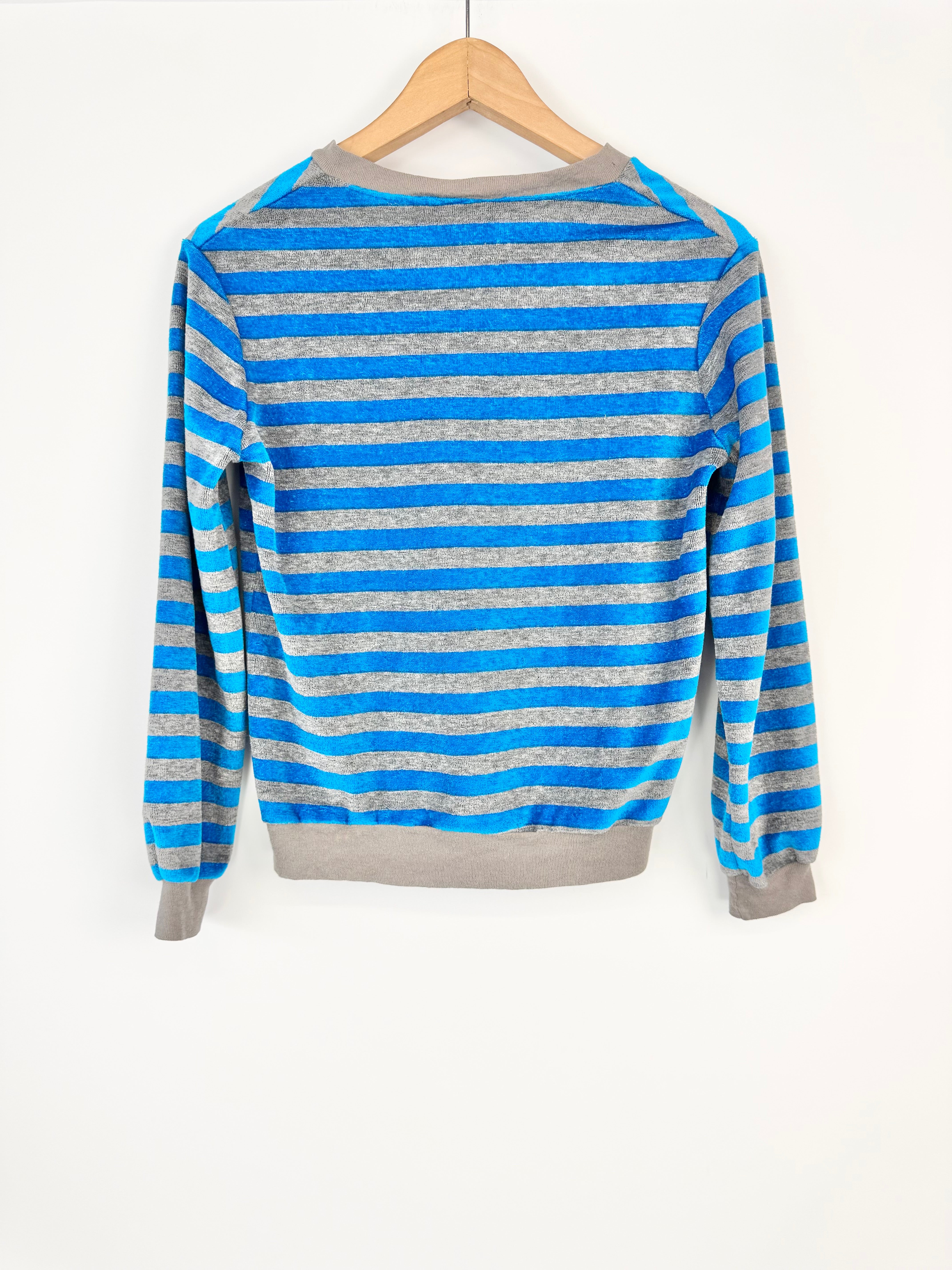 Vintage Levi Strauss & Co Blue & Grey Striped Sweater - AU8/10