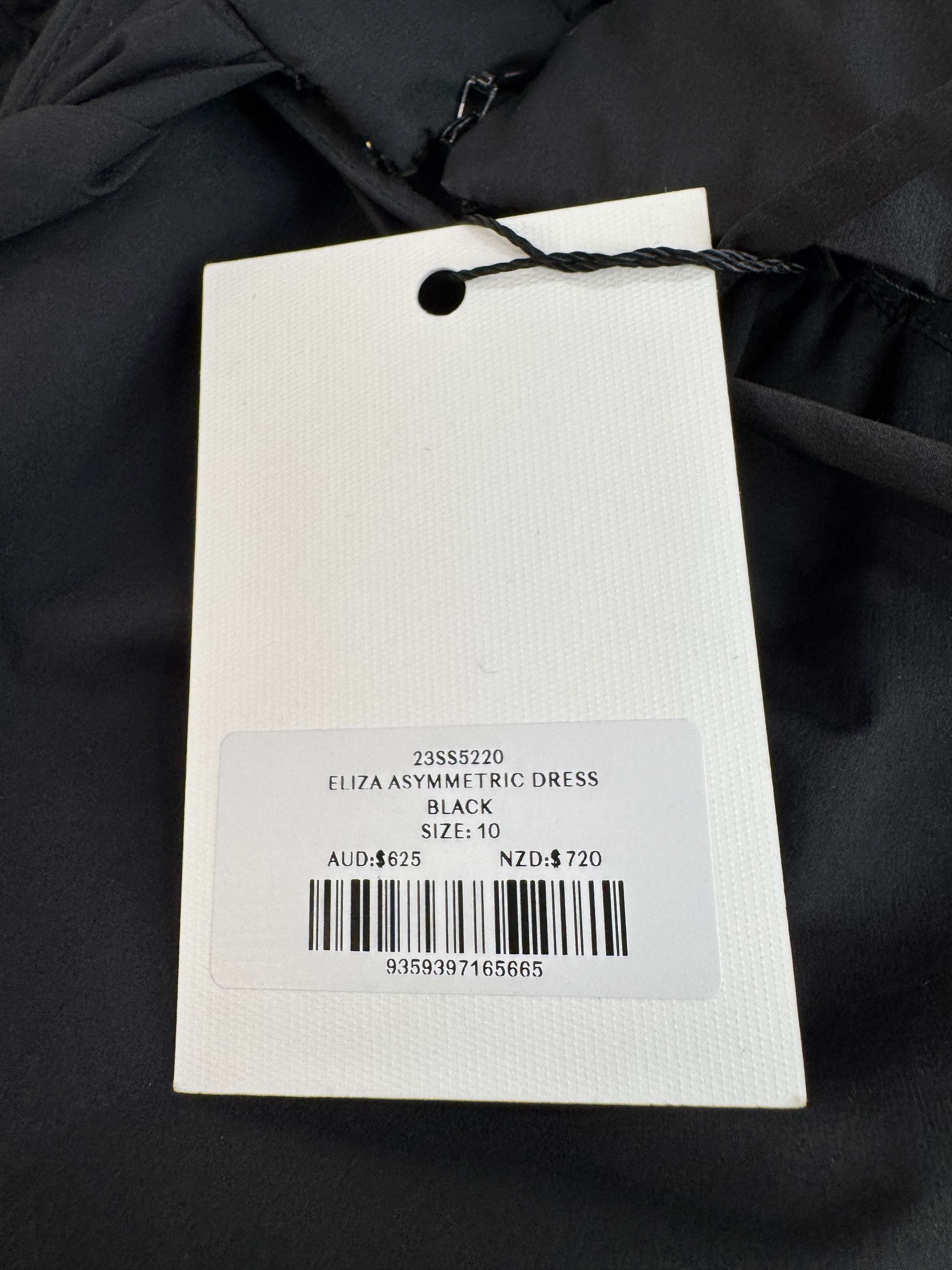 Aje Black 'Eliza Asymmetrical' Black Dress NWT - AU10