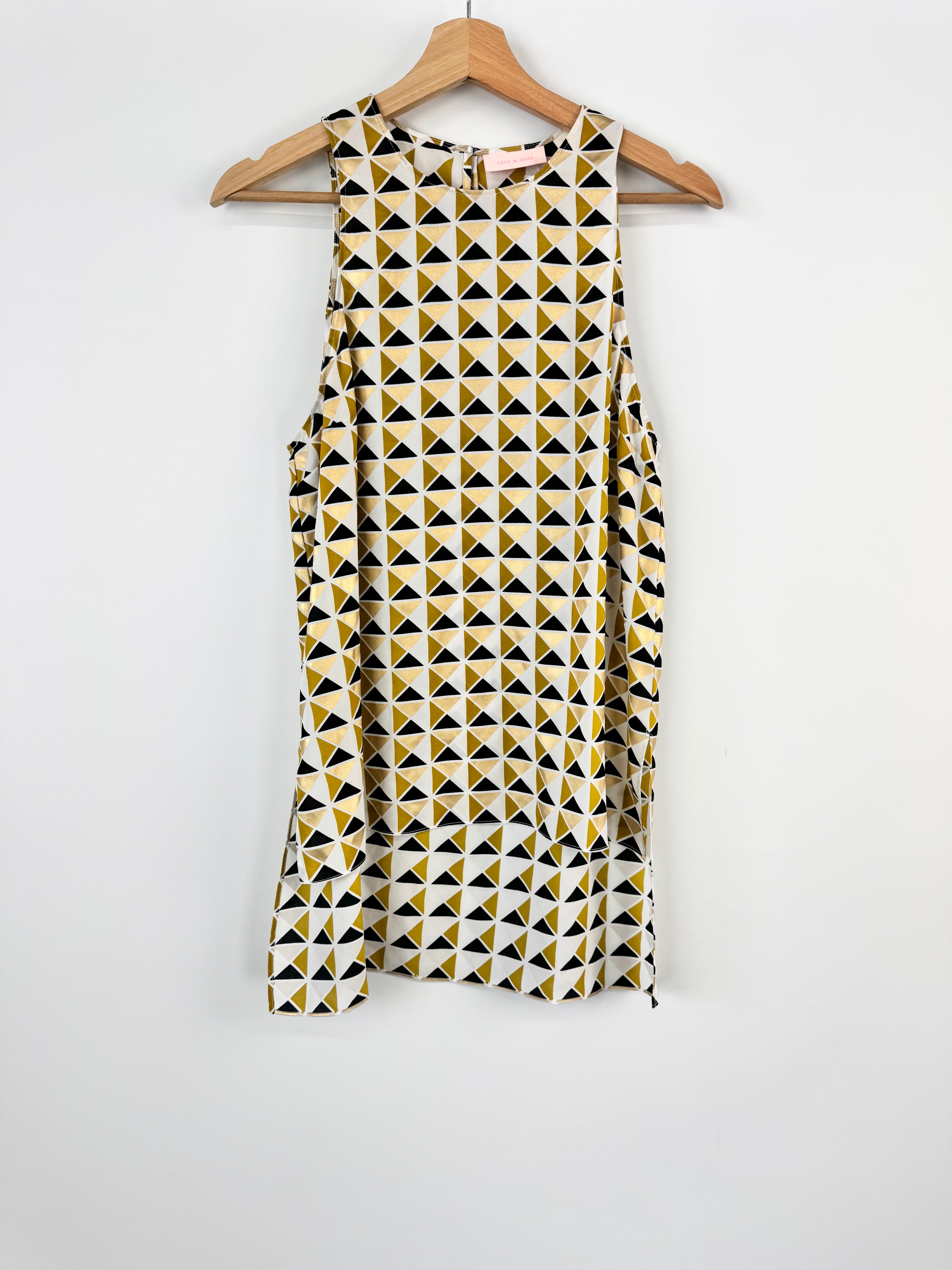 SASS&BIDE GEOMETRIC SLEEVELESS TOP - AU8