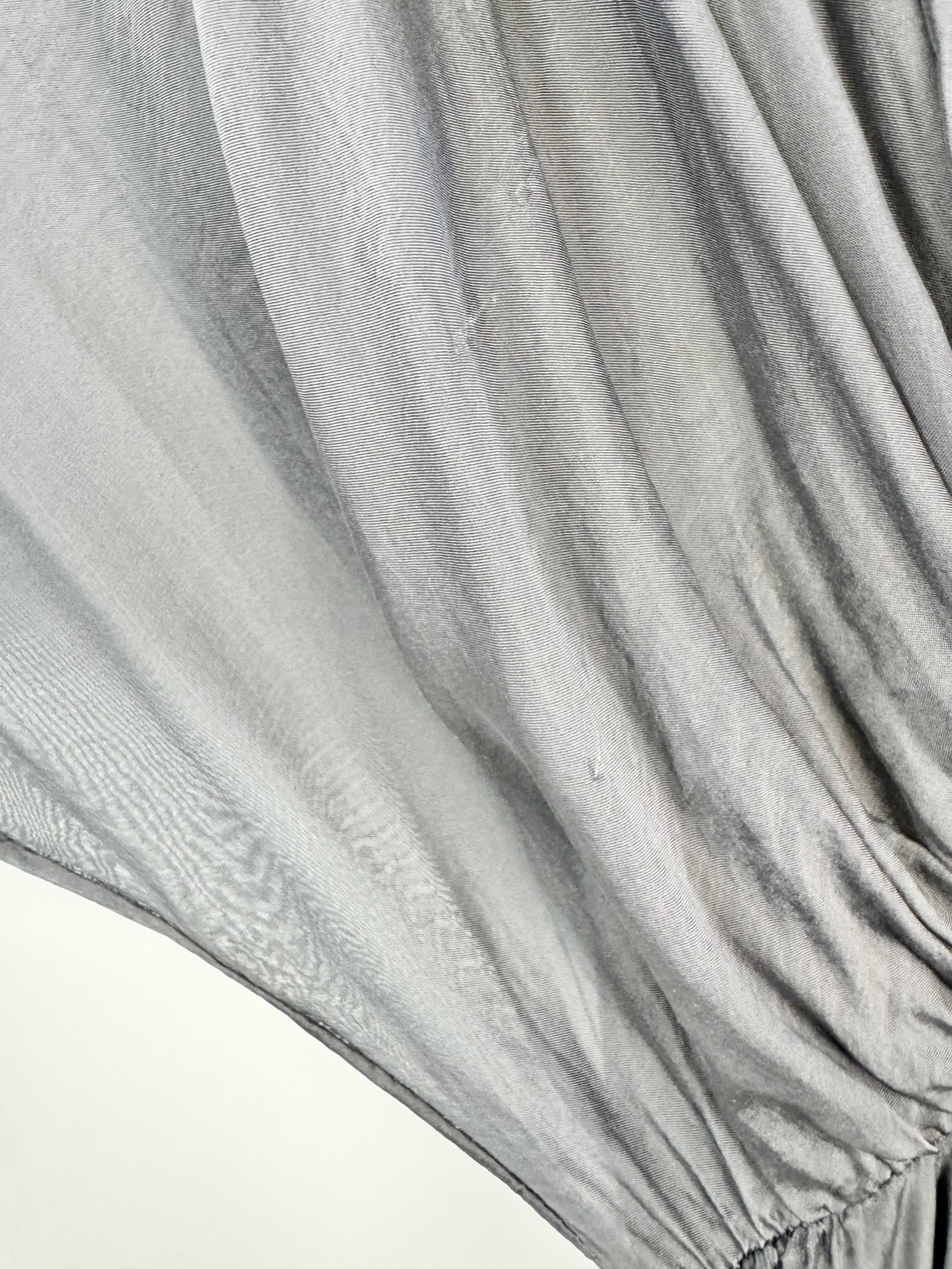 La Strada Smoke Grey Silk Tiered Maxi Dress - AU8/10