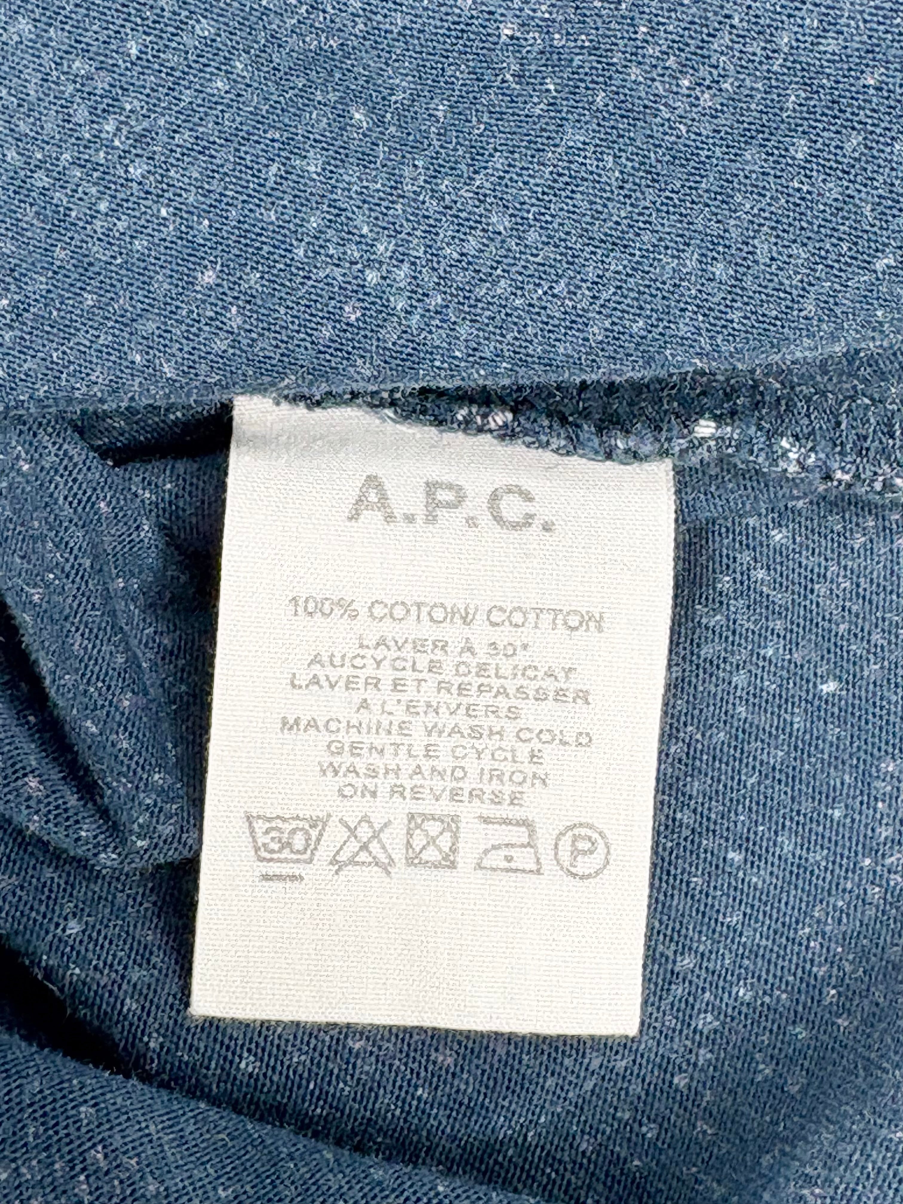 A.P.C. Rue Madame Paris Navy Blue Micro-Pattern Top - AU6/8