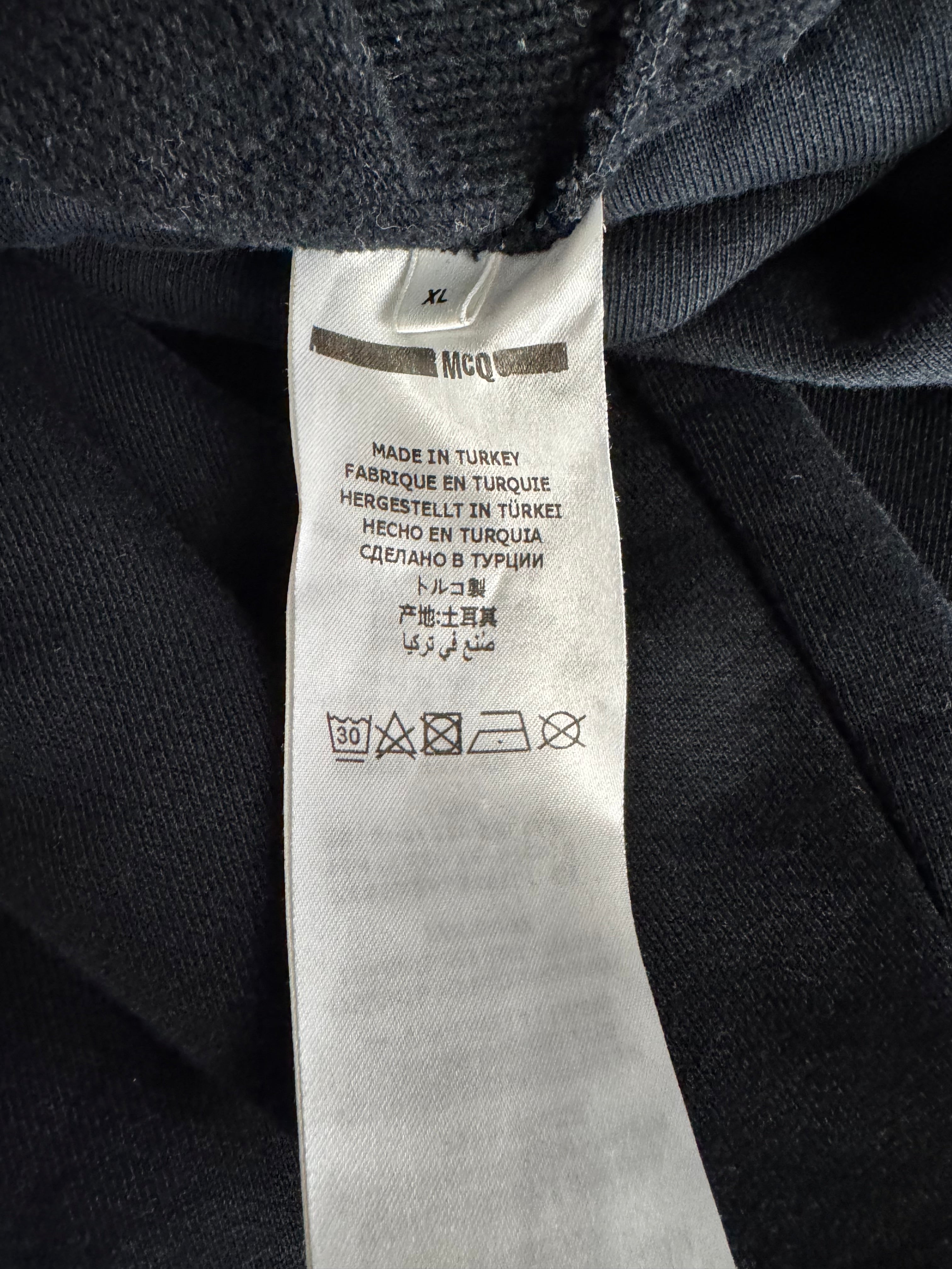 McQ Black Logo Graphic Print Hoodie - XL
