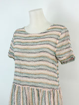 YMC London Multicolour Striped 'Perhacs' Sheer Dress - AU8