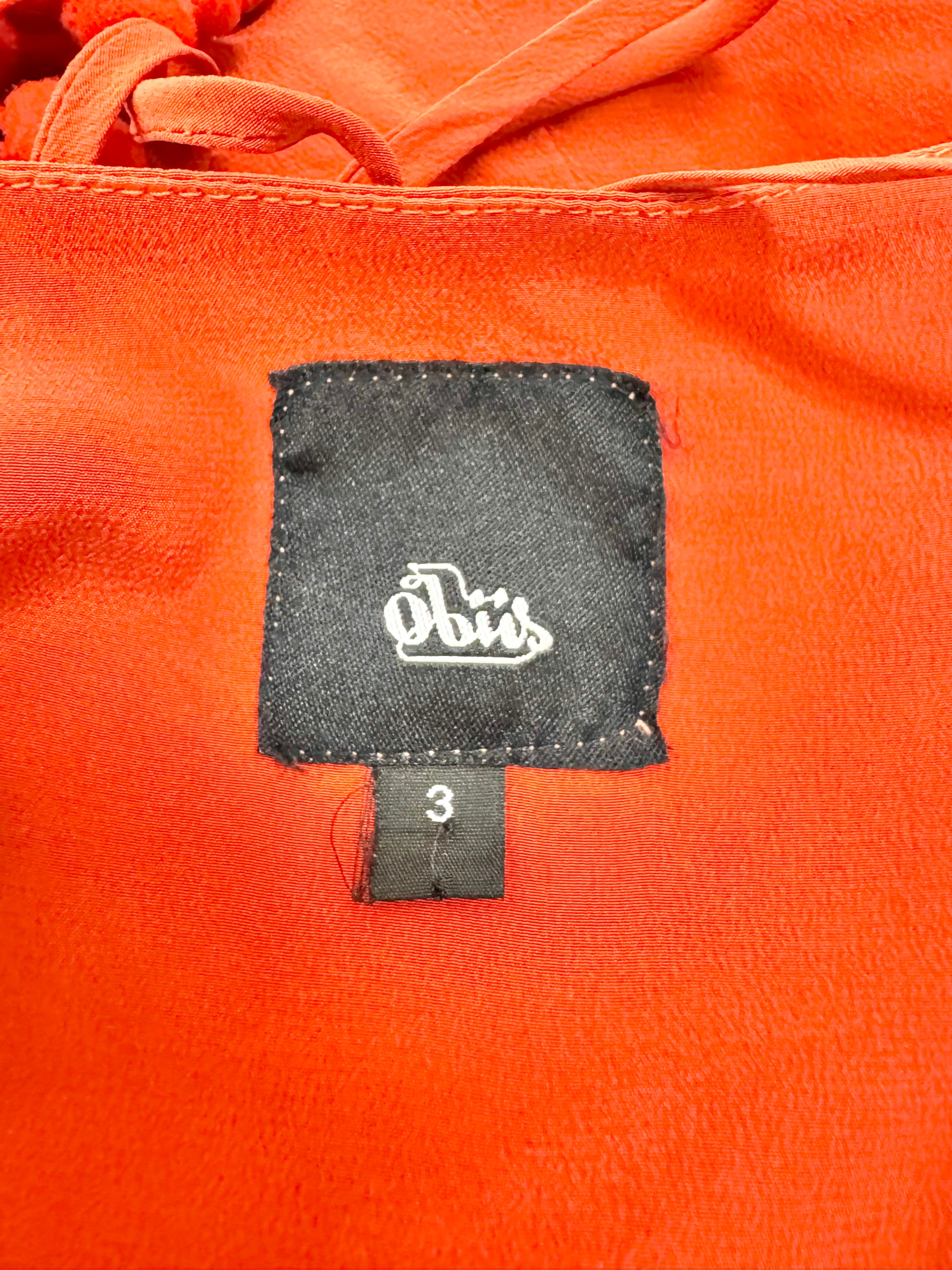 Obus Orange Silk Bobble Dress - AU12